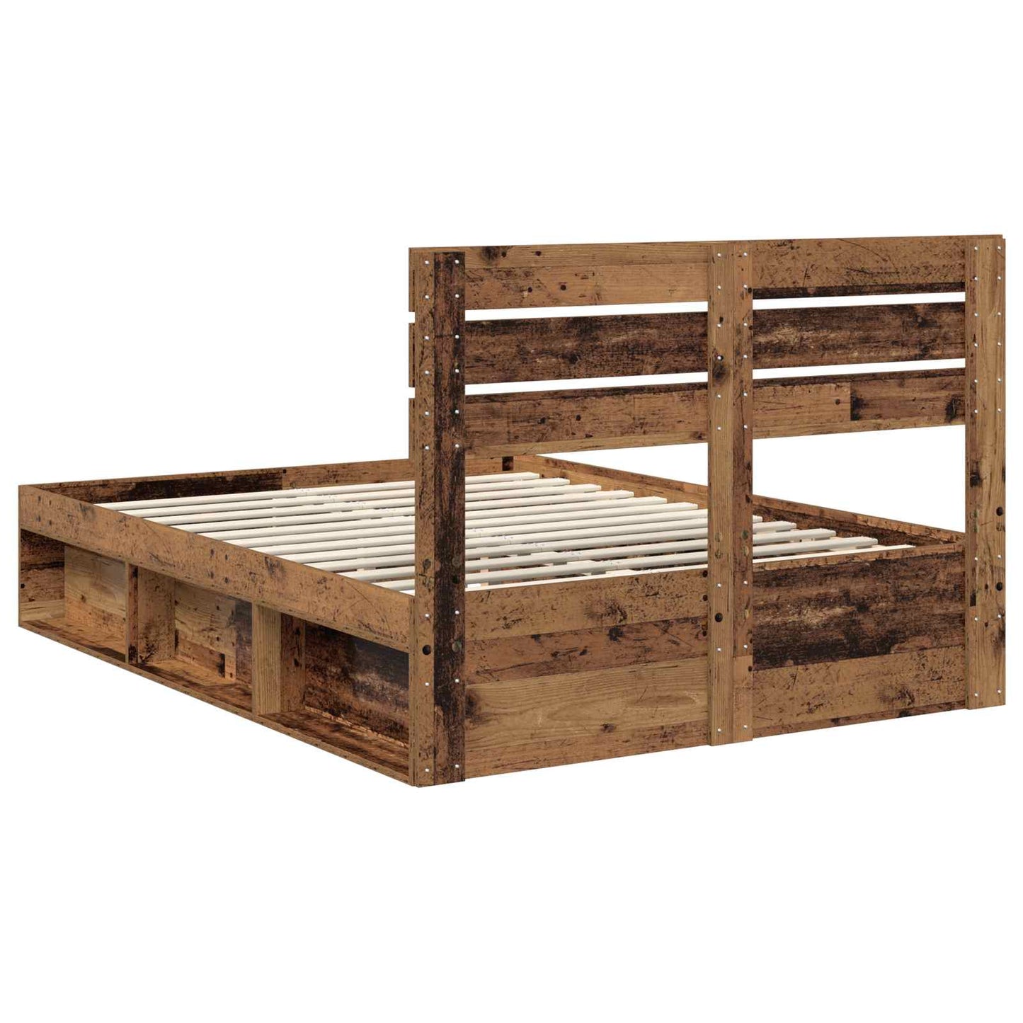 Bed Frame with Headboard Old Wood 150 x 200 cm Solid Pine Wood