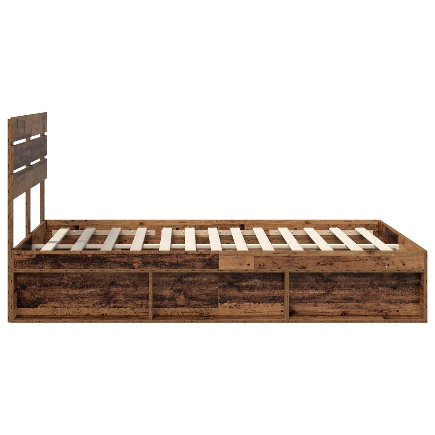 Bed Frame with Headboard Old Wood 150 x 200 cm Solid Pine Wood