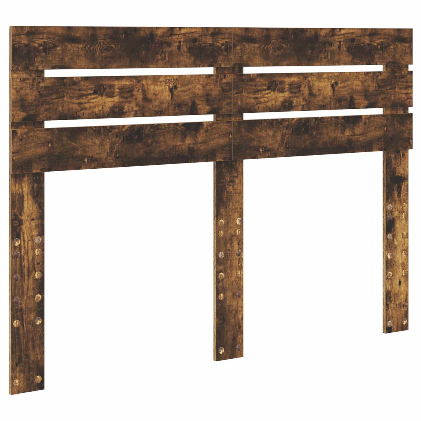 Bed Frame Smoked Oak 140 x 190 cm Solid Pine Wood