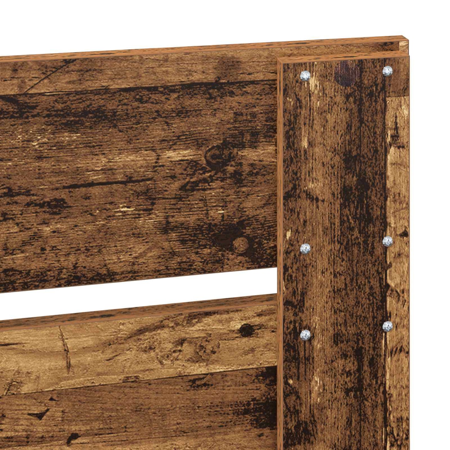 Bed Frame with Headboard Old Wood 140 x 190 cm Solid Pine Wood