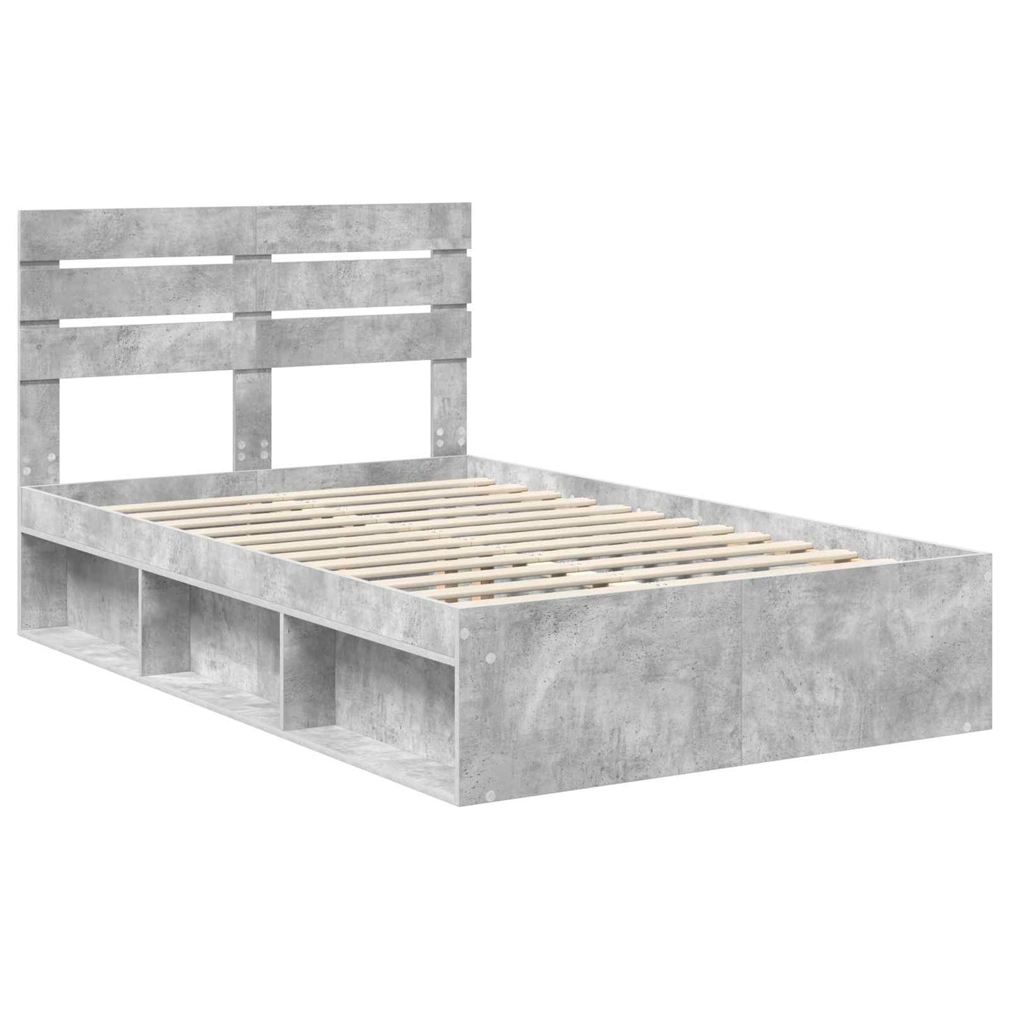 Bed Frame Concerte Grey 135 x 190 cm Solid Pine Wood