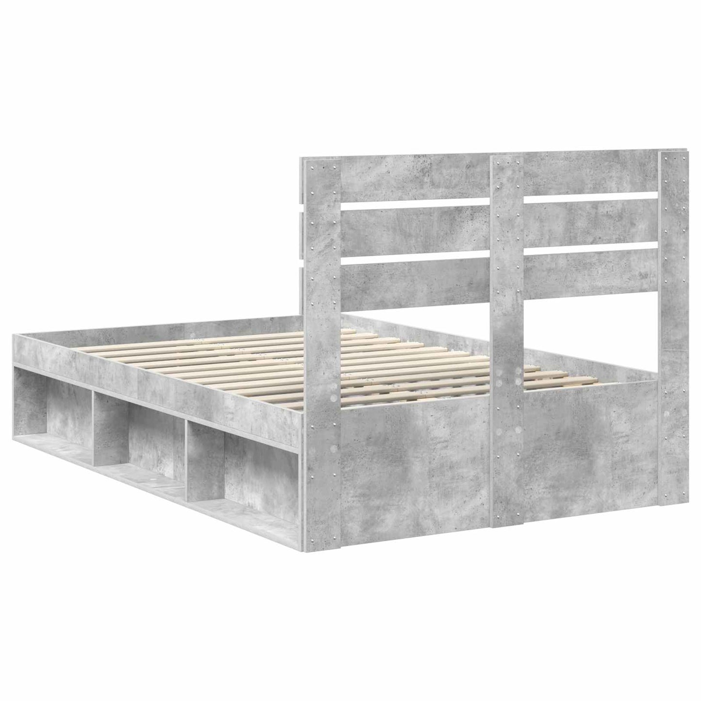 Bed Frame Concerte Grey 135 x 190 cm Solid Pine Wood