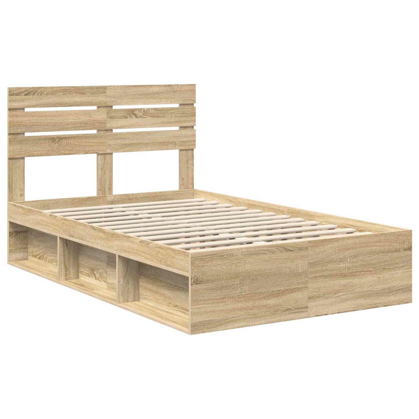 Bed Frame with Headboard Sonoma 120 x 200 cm Solid Pine Wood