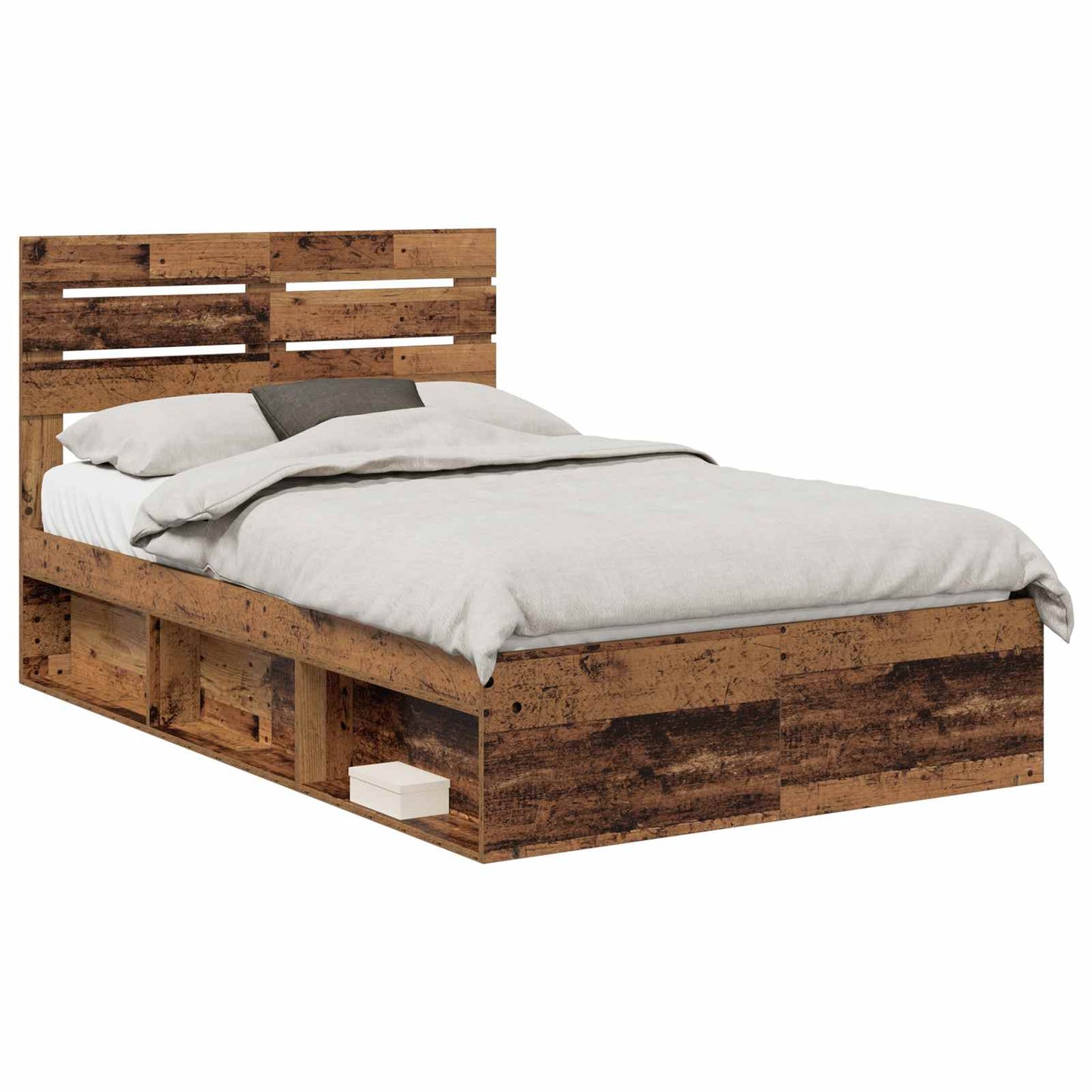 Bed Frame with Headboard Old Wood 120 x 200 cm Solid Pine Wood