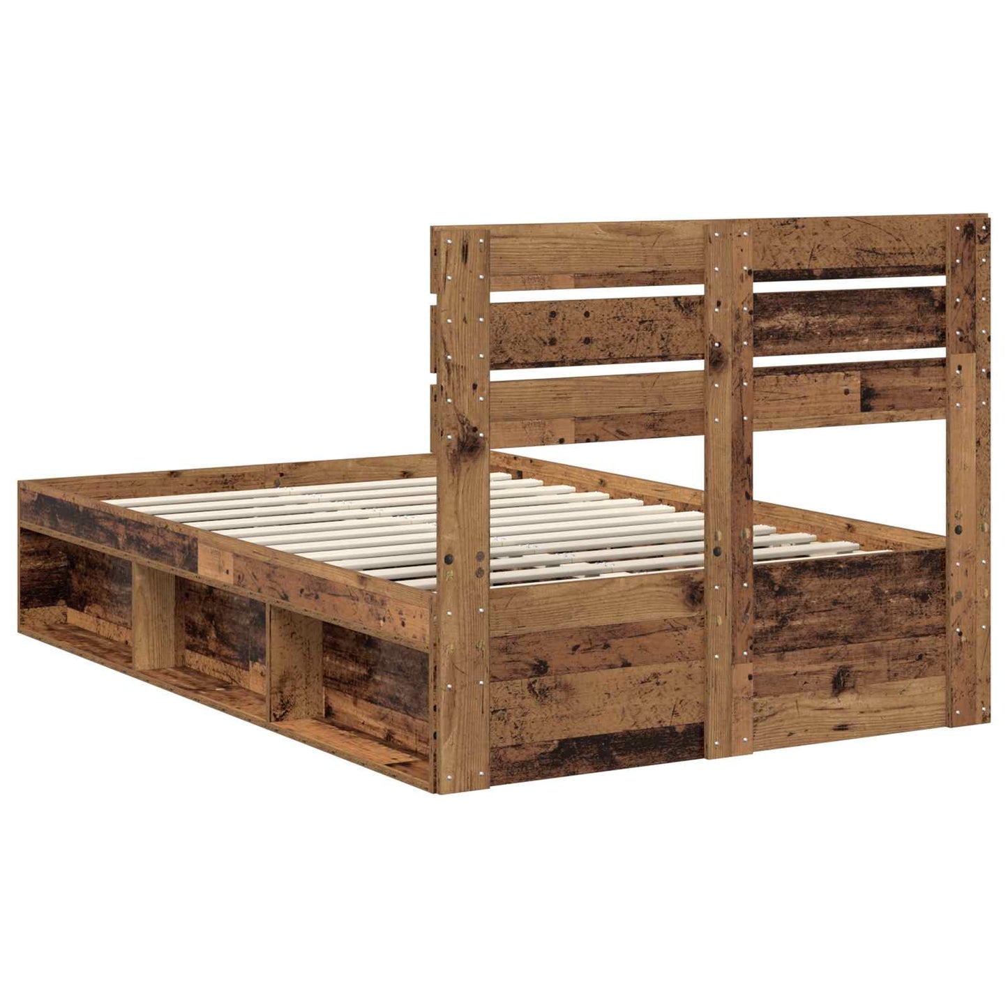 Bed Frame with Headboard Old Wood 120 x 200 cm Solid Pine Wood