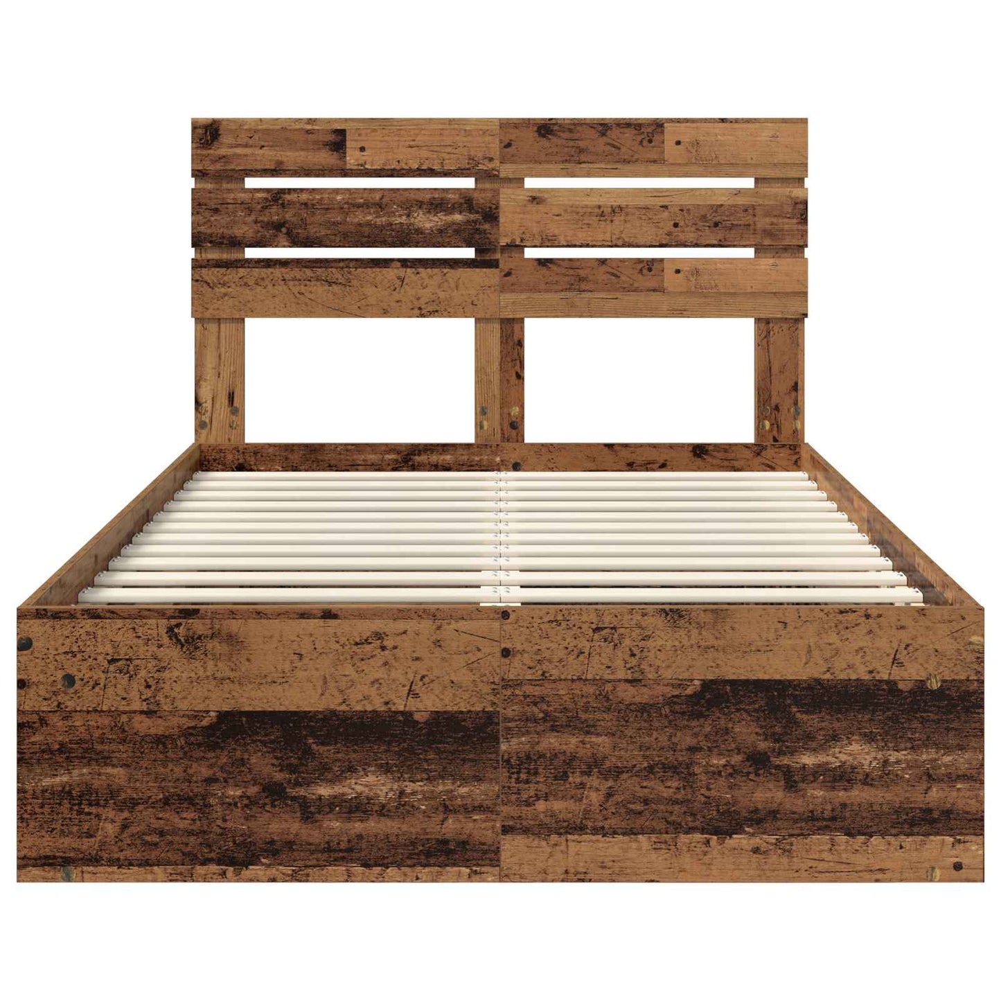 Bed Frame with Headboard Old Wood 120 x 200 cm Solid Pine Wood