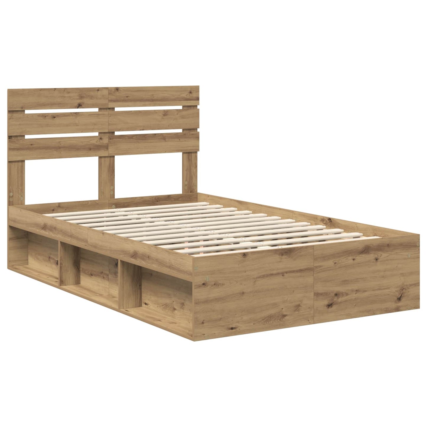 Bed Frame Artisian Oak 120 x 200 cm Solid Pine Wood