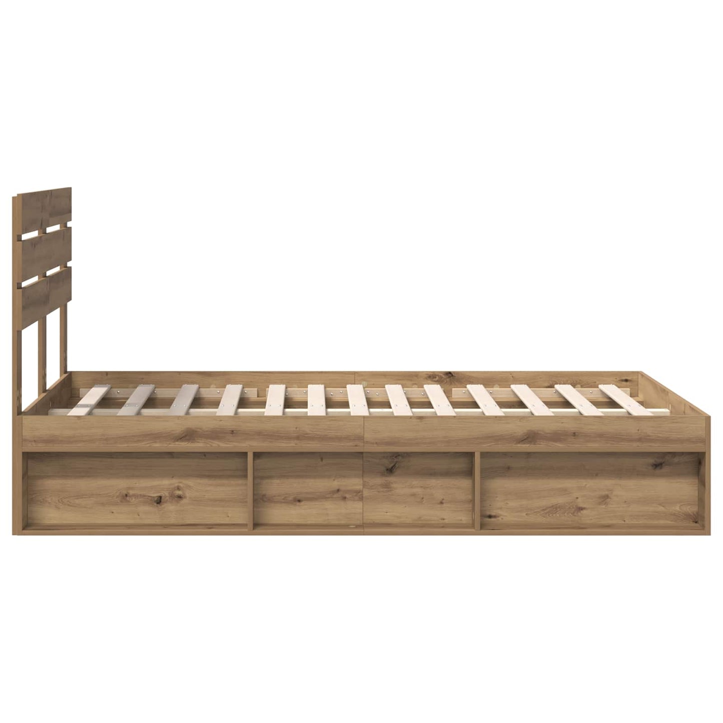 Bed Frame Artisian Oak 120 x 200 cm Solid Pine Wood