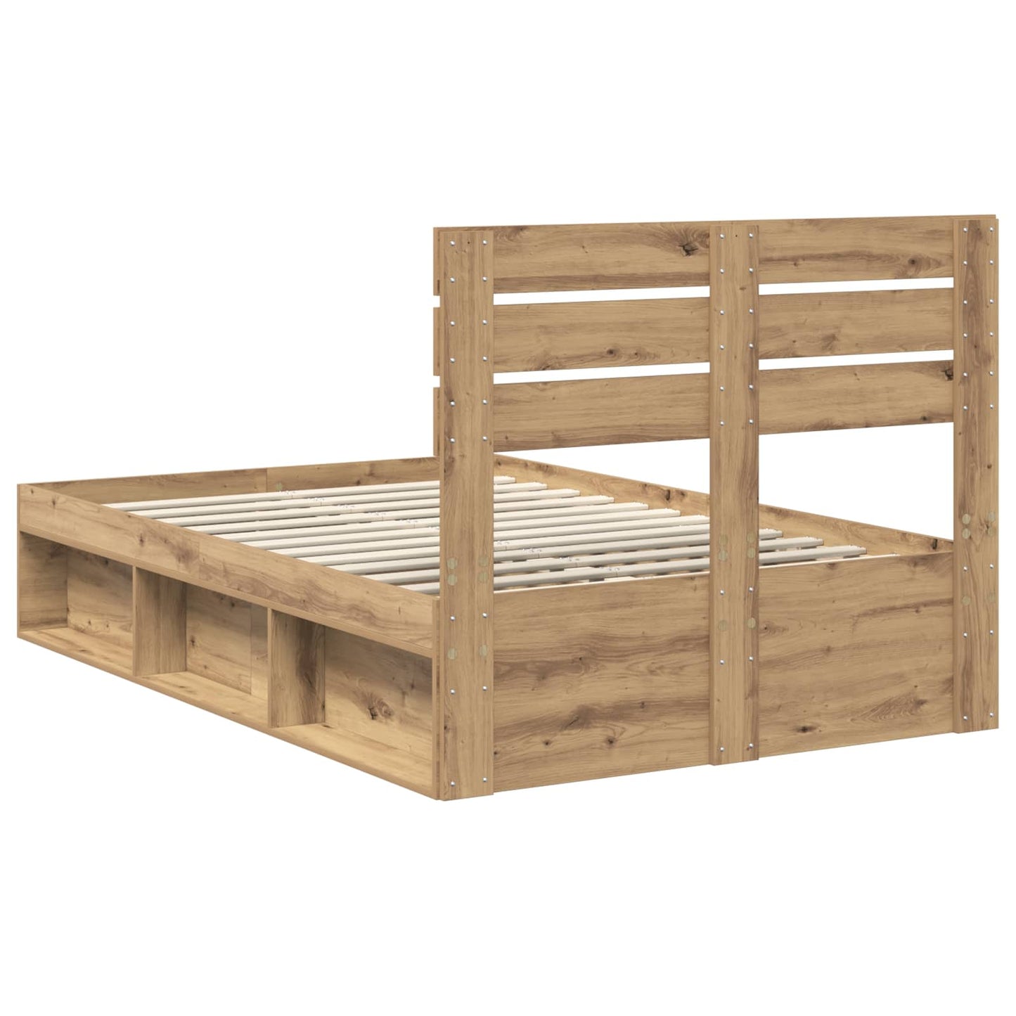 Bed Frame Artisian Oak 120 x 190 cm Solid Pine Wood