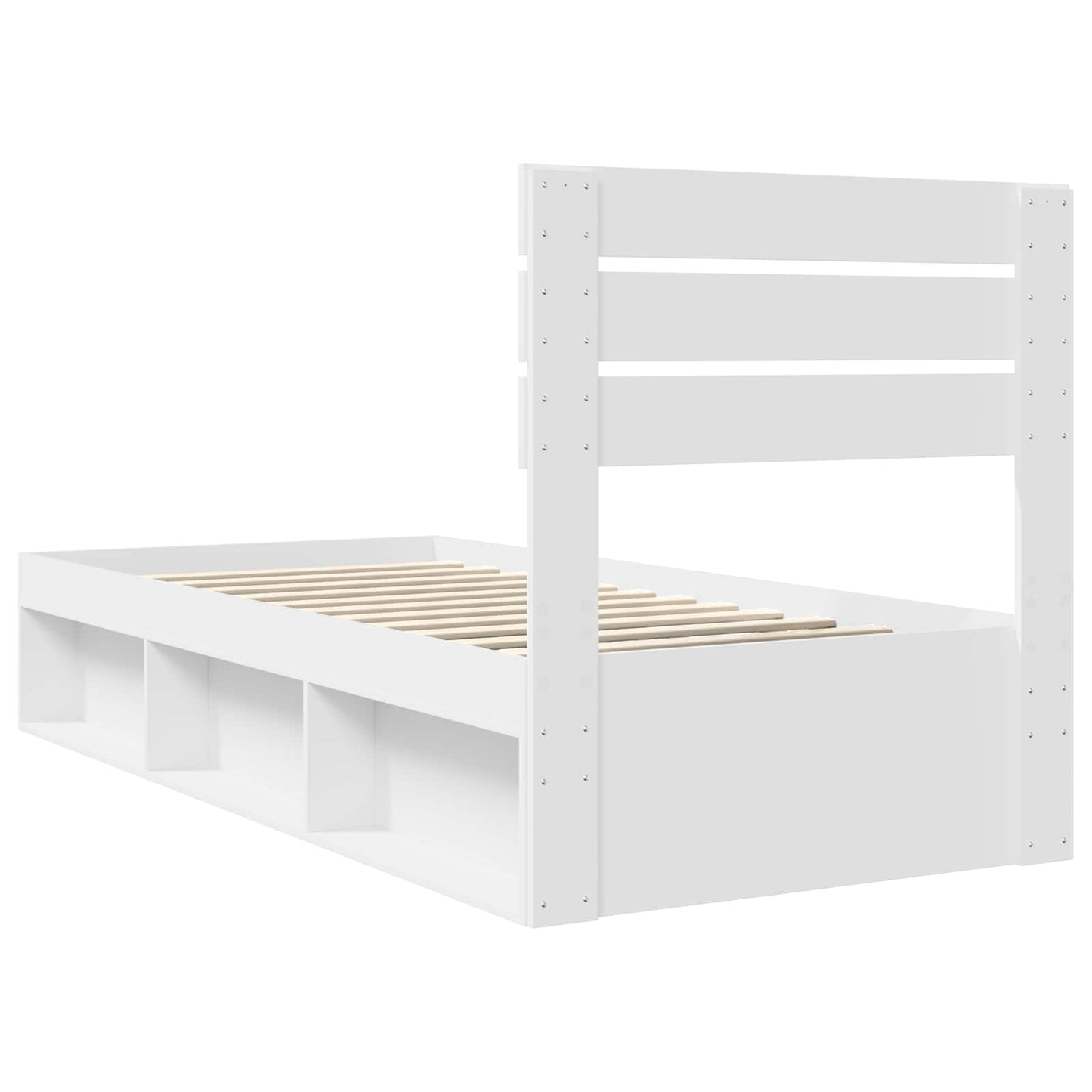 Bed Frame with Headboard White 100 x 200 cm Solid Pine Wood
