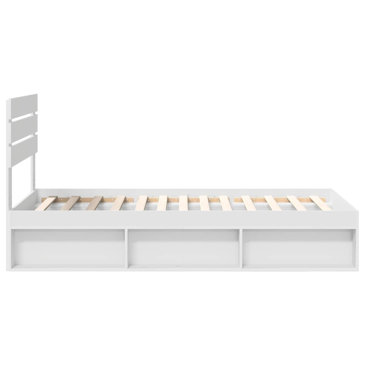 Bed Frame with Headboard White 100 x 200 cm Solid Pine Wood