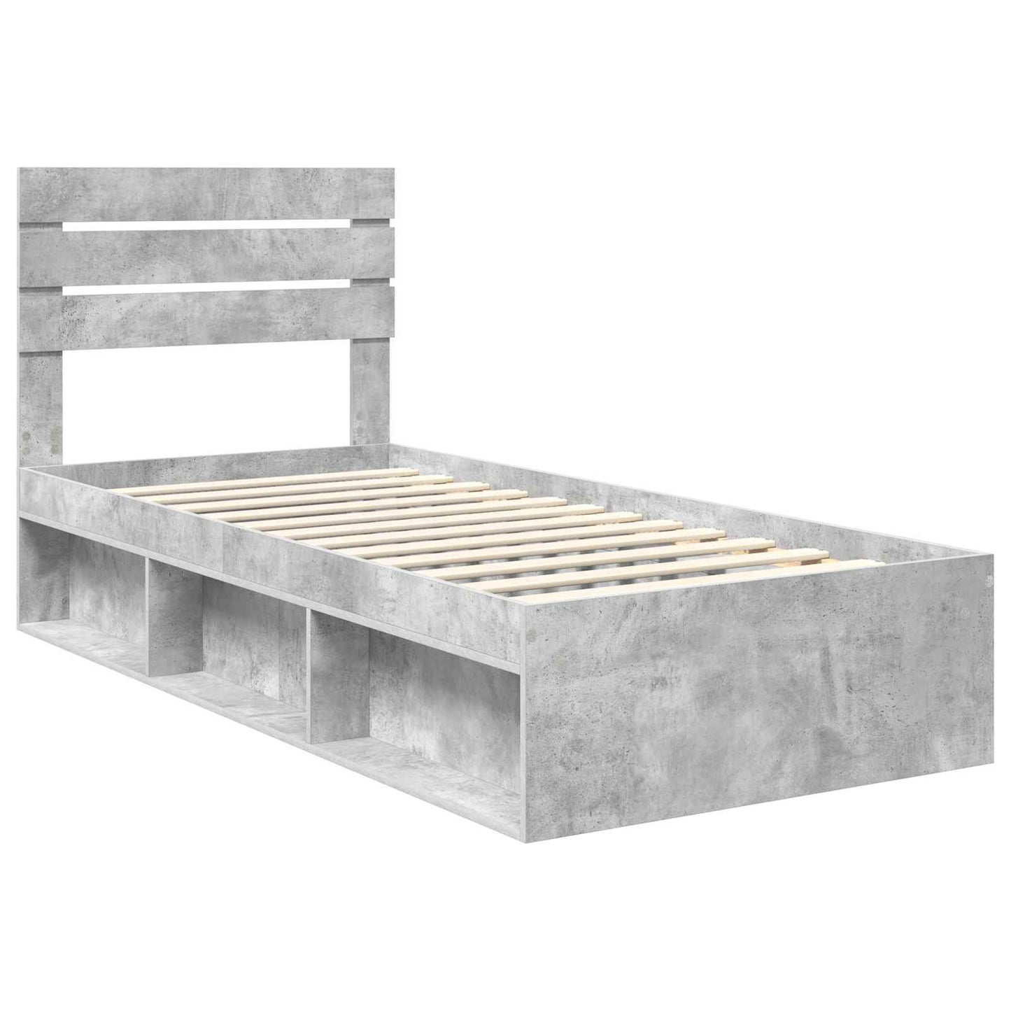 Bed Frame Concerte Grey 100 x 200 cm Solid Pine Wood