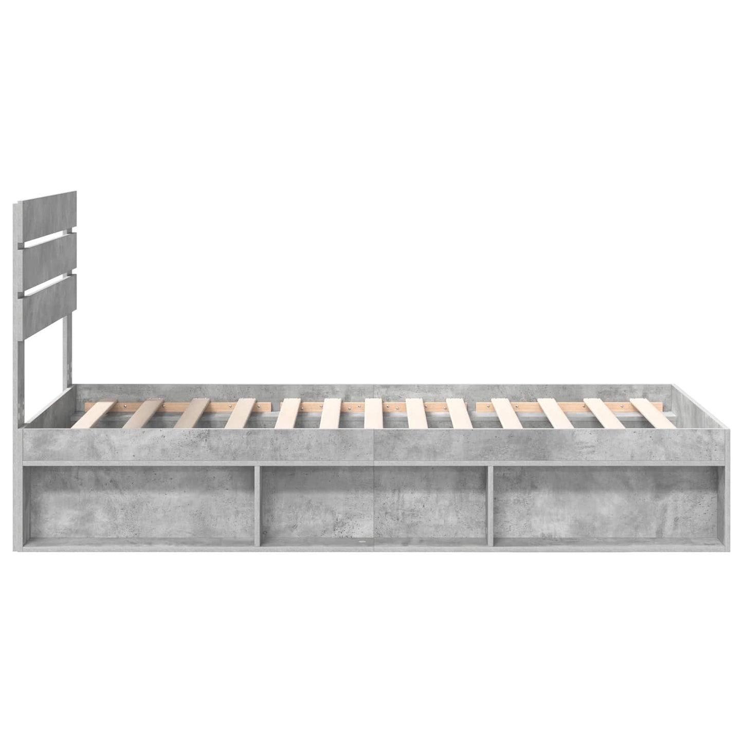 Bed Frame Concerte Grey 100 x 200 cm Solid Pine Wood