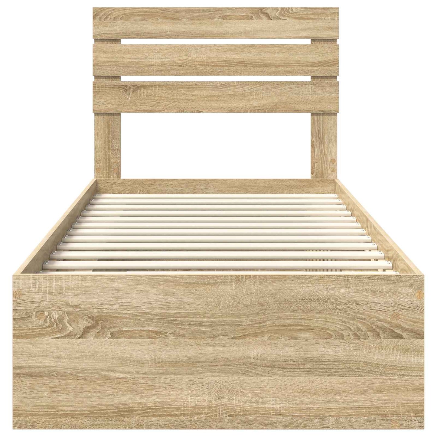 Bed Frame with Headboard Sonoma Oak 90 x 200 cm Solid Pine Wood