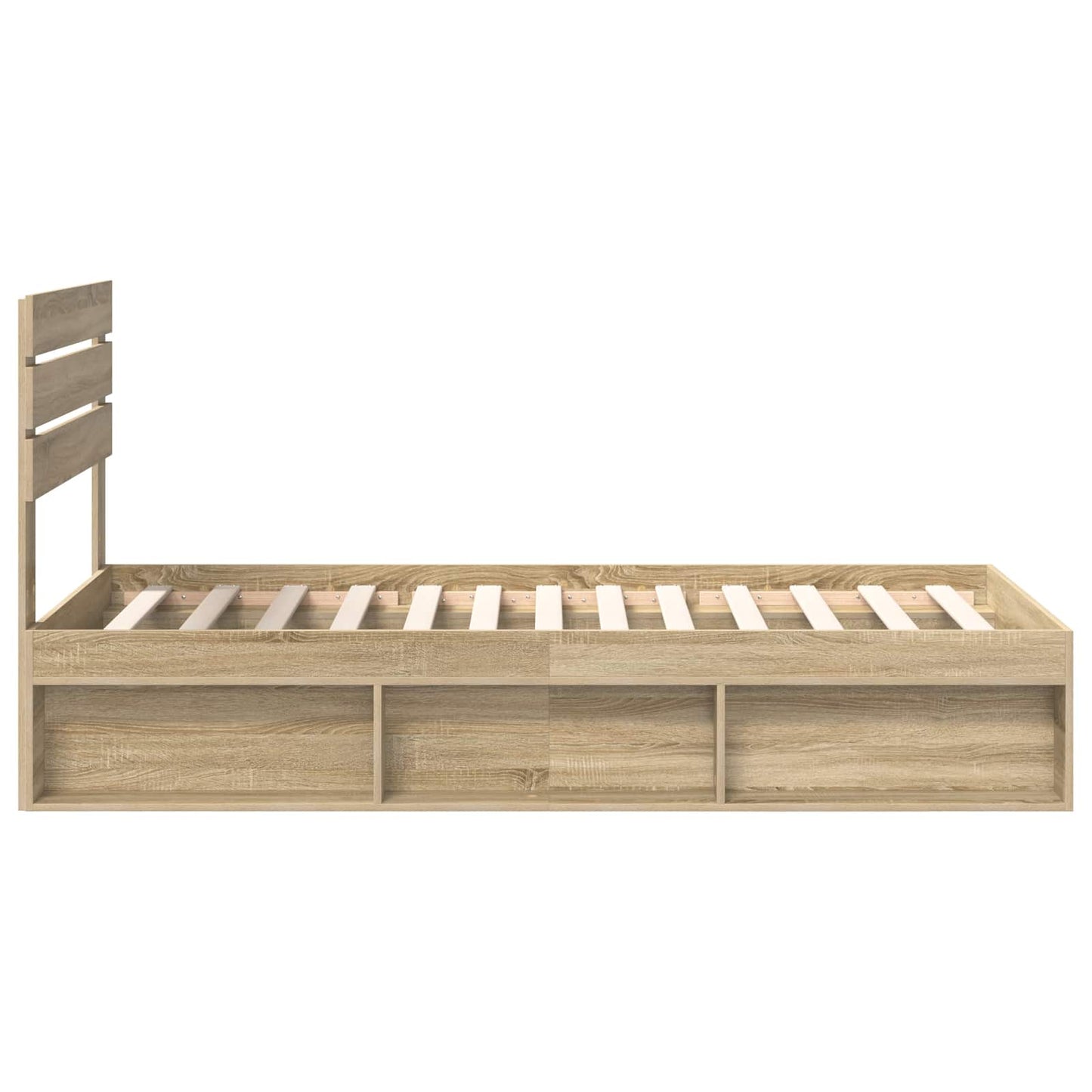 Bed Frame with Headboard Sonoma Oak 90 x 200 cm Solid Pine Wood