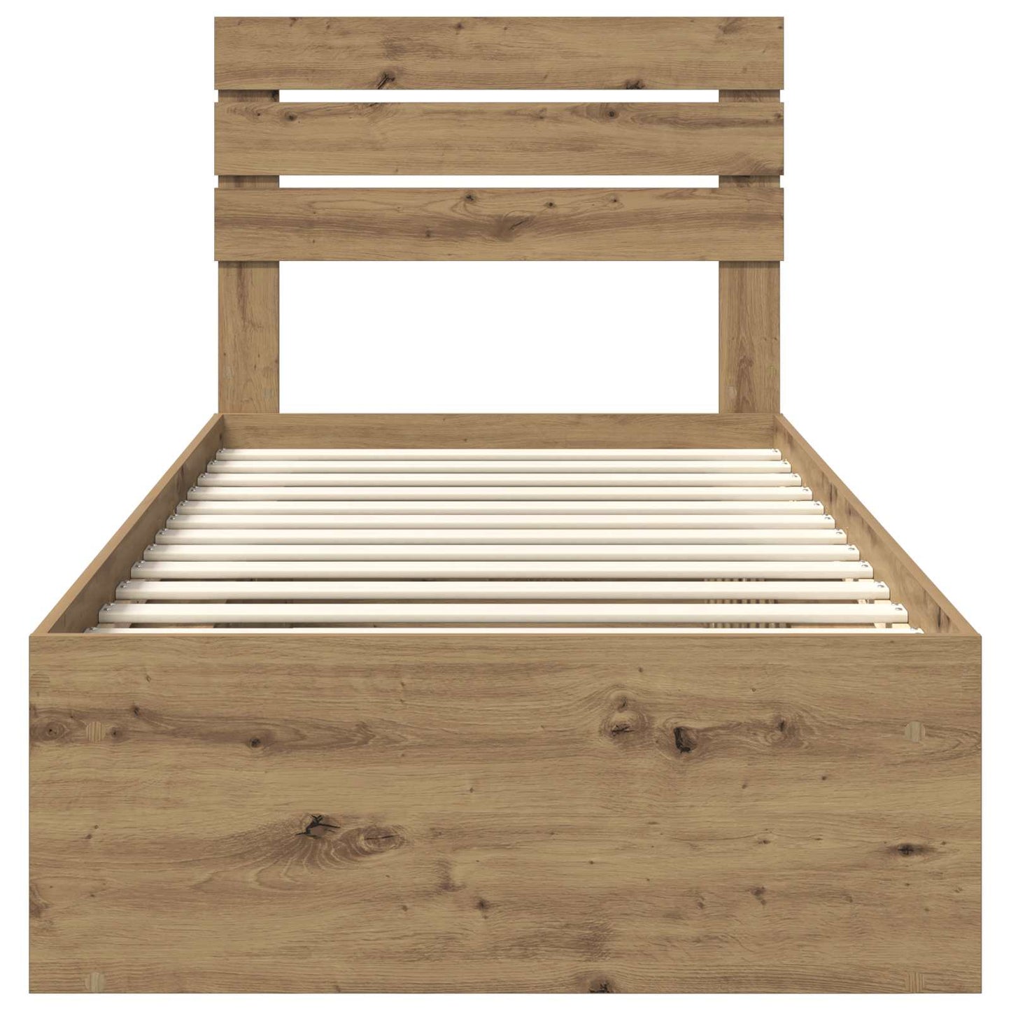 Bed Frame Artisian Oak 90 x 190 cm Solid Pine Wood