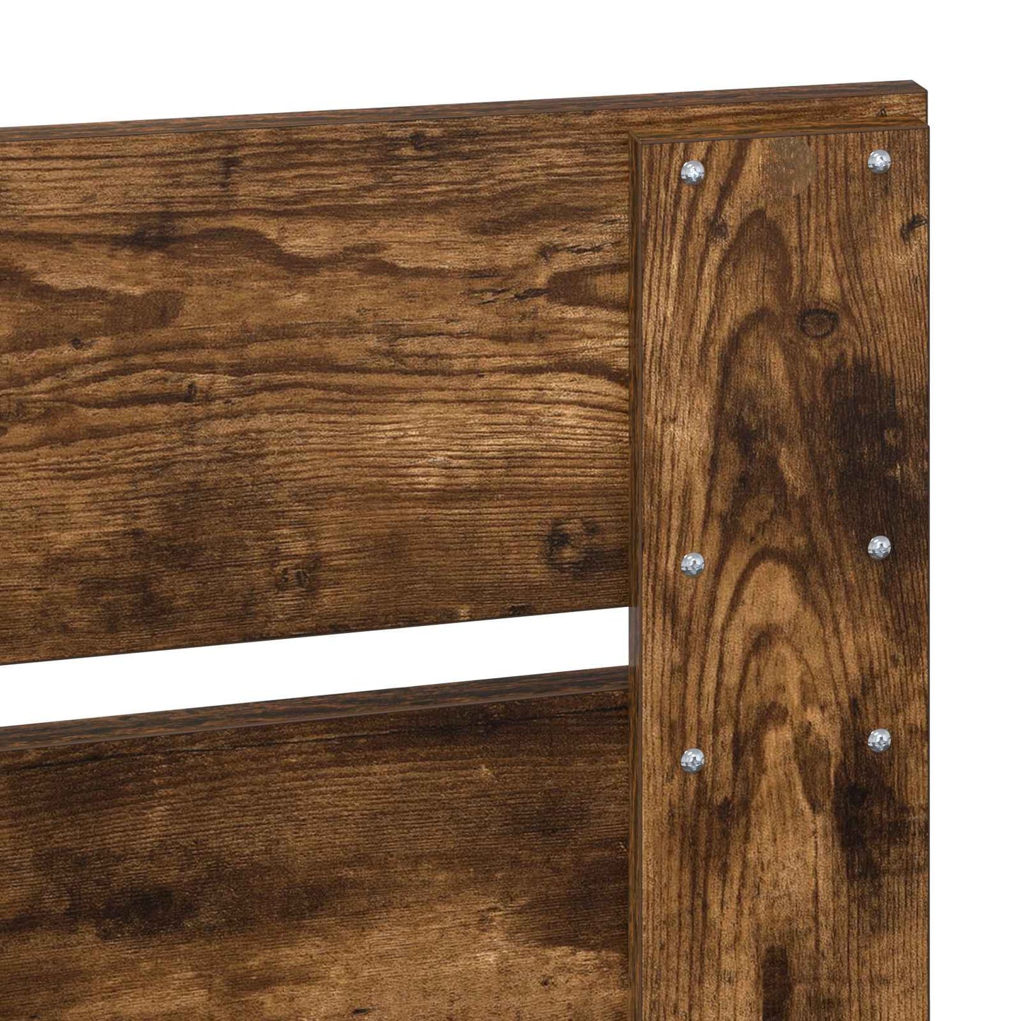 Bed Frame with Headboard Smoked Oak 75 x 190 cm Solid Pine Wood