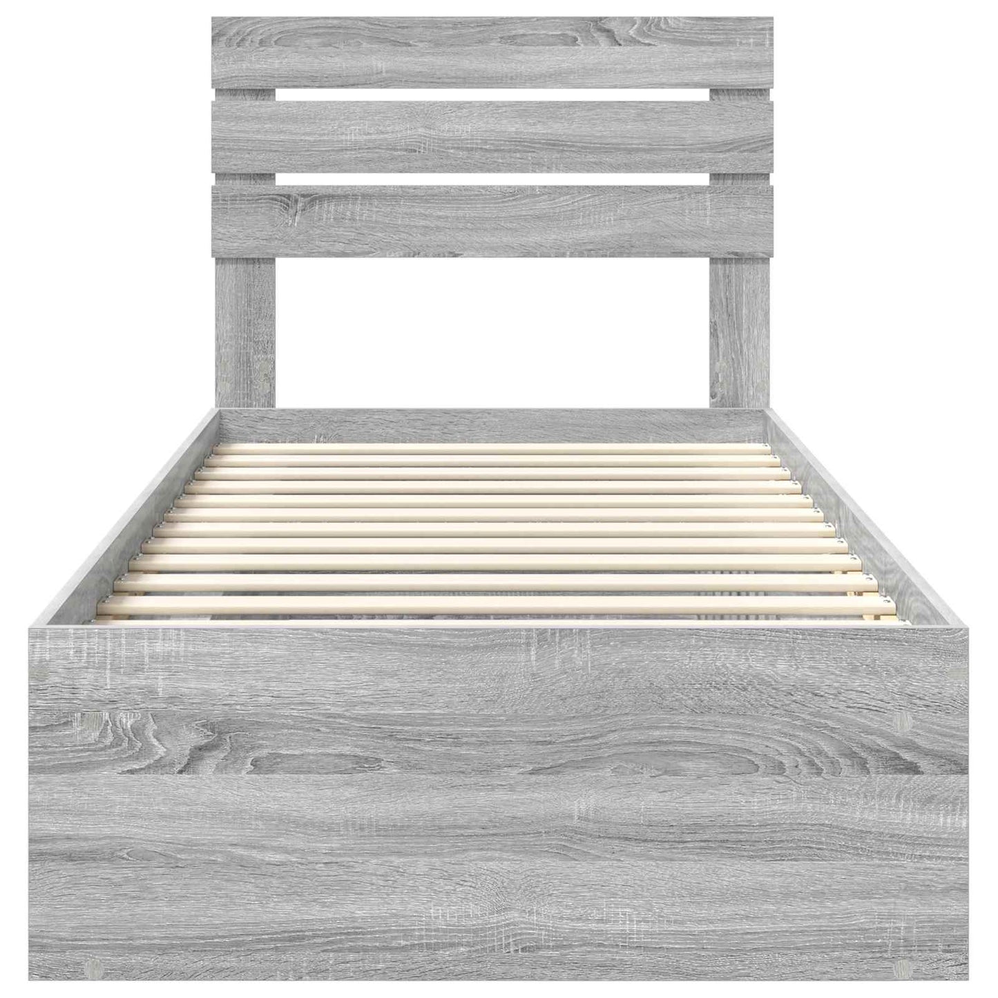 Bed Frame Grey Sonoma 75 x 190 cm Solid Pine Wood