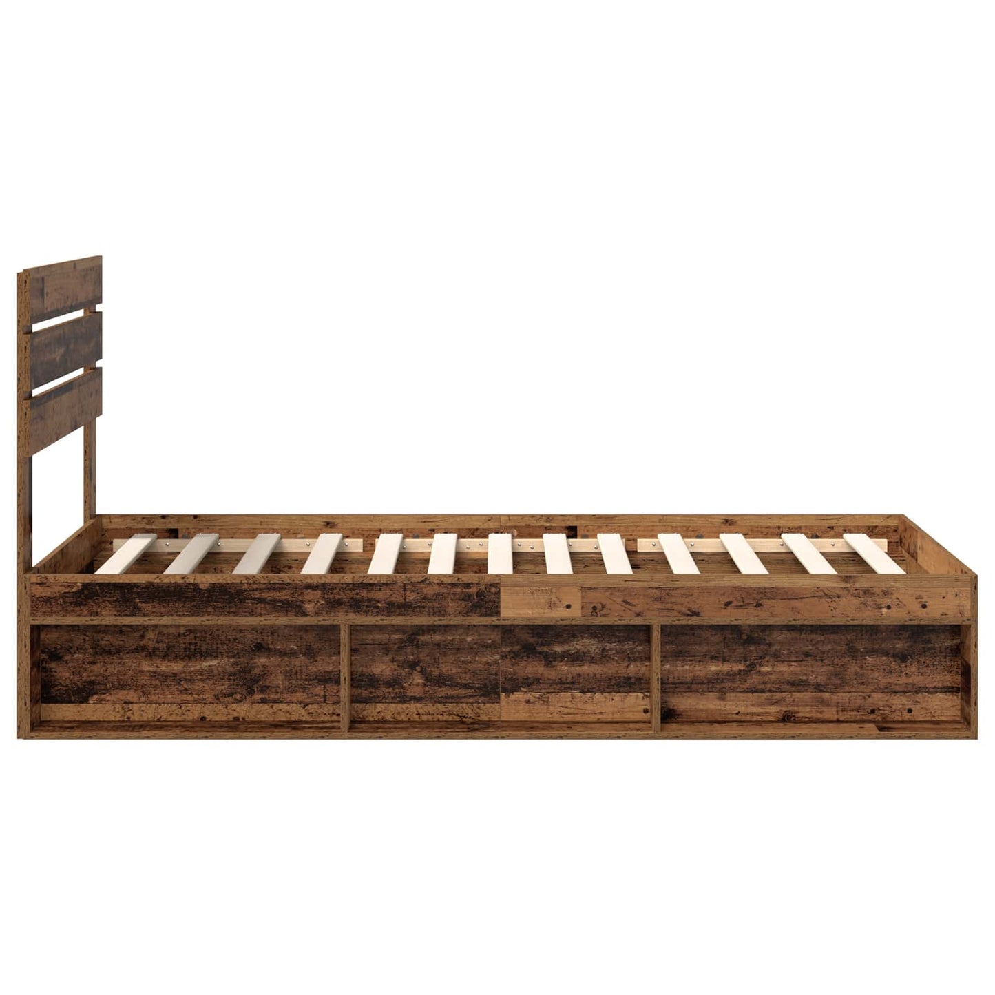Bed Frame with Headboard Old Wood 75 x 190 cm Solid Pine Wood