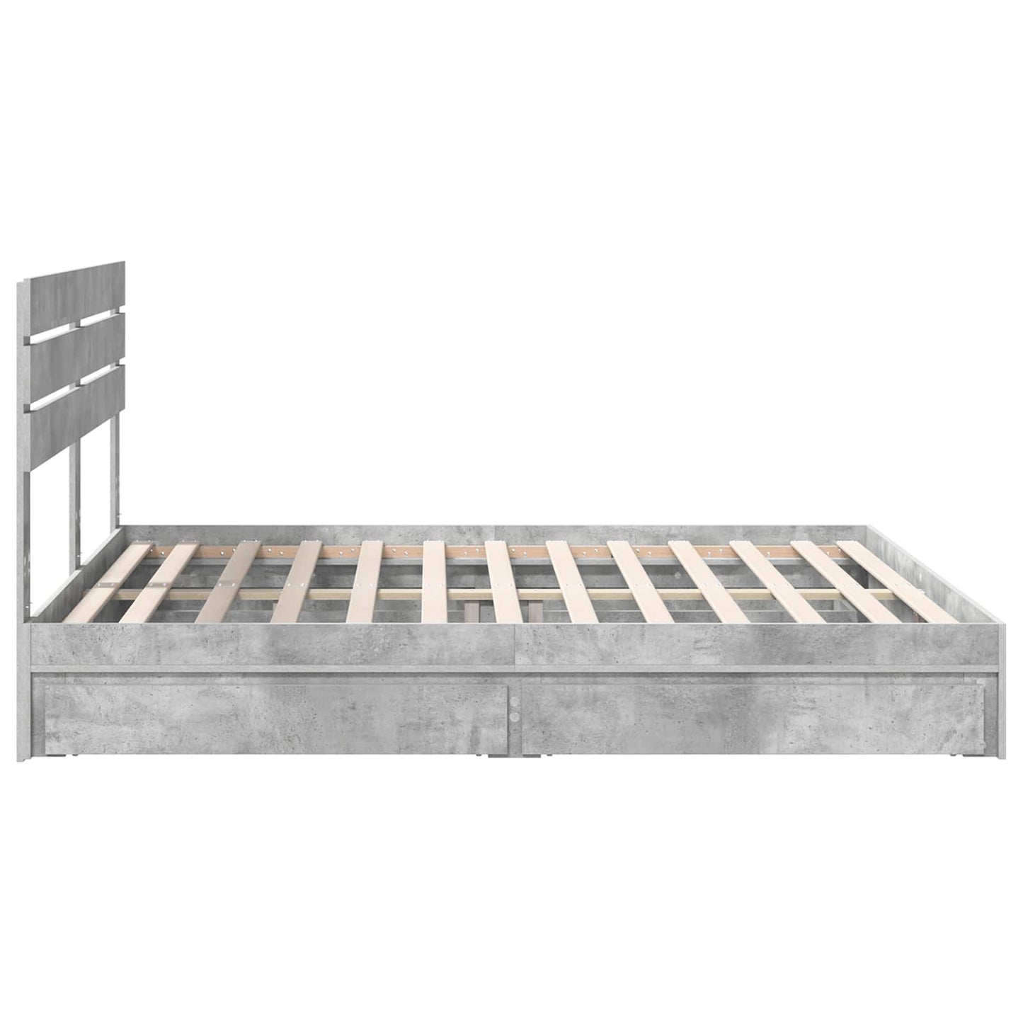 Storage Bed Concrete Grey 200 x 200 cm Engineered Wood