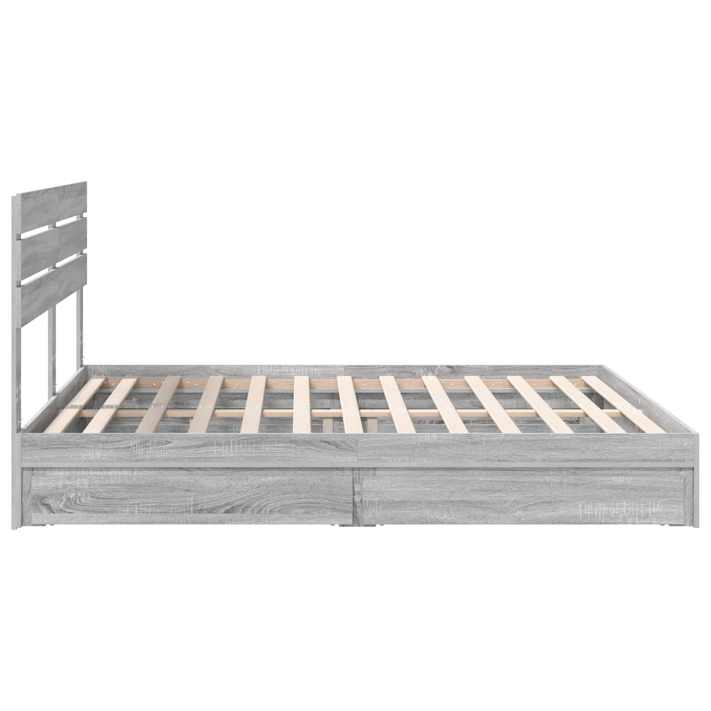 Storage Bed Grey Sonoma 200 x 200 cm Engineered Wood