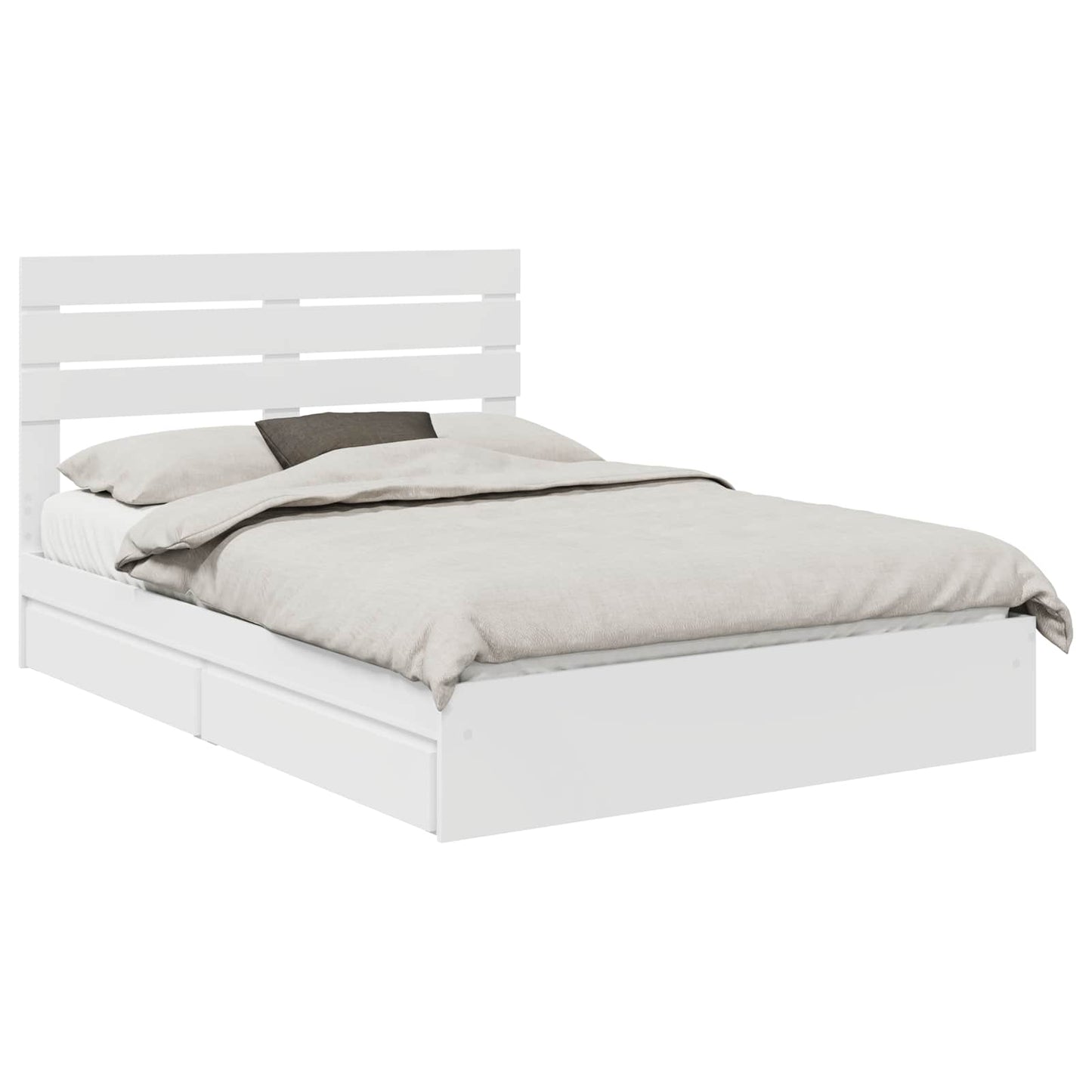 Storage Bed with Headboard White 160 x 200 cm Engineered Wood