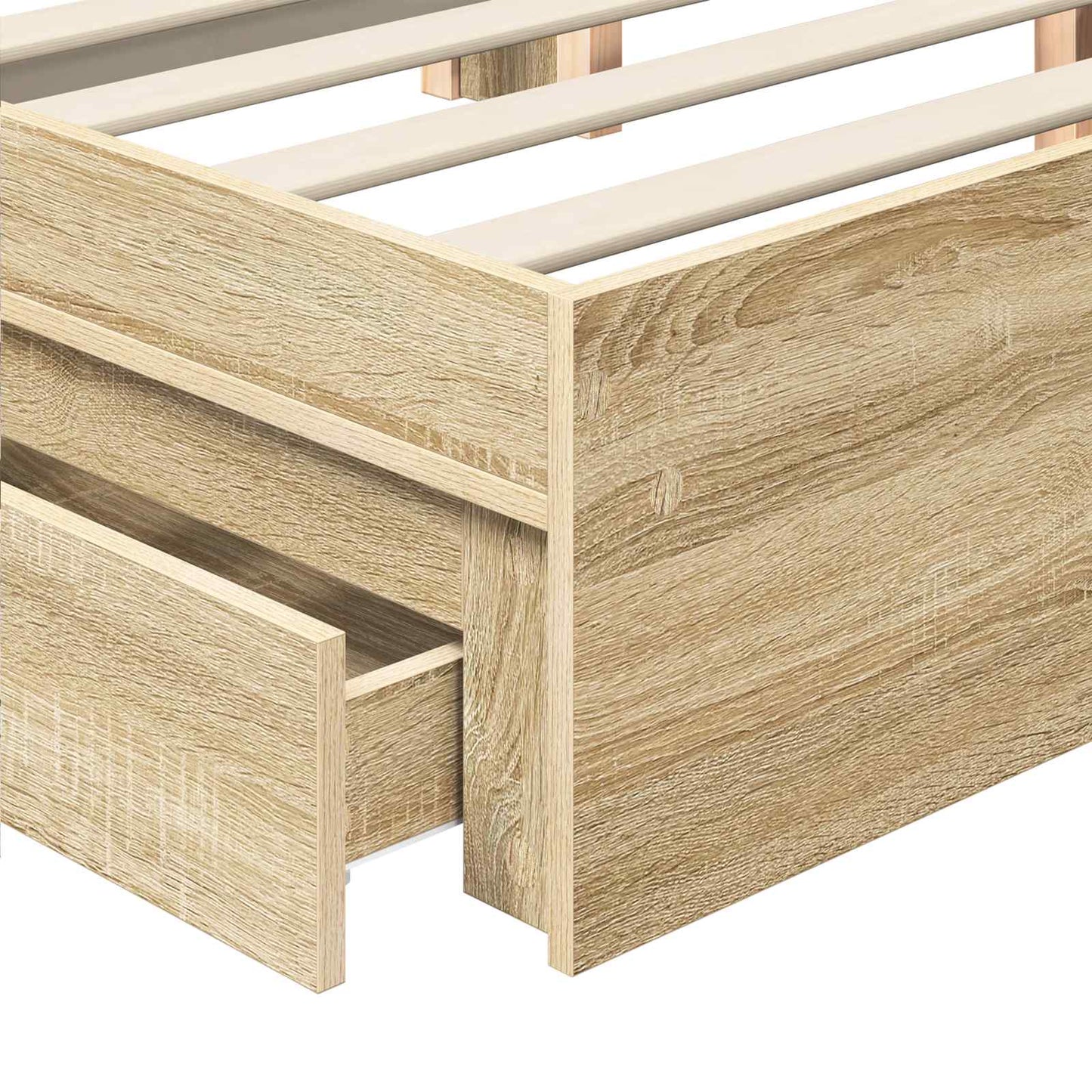 Storage Bed with Drawer Sonoma Oak 160 x 200 cm Engineered Wood