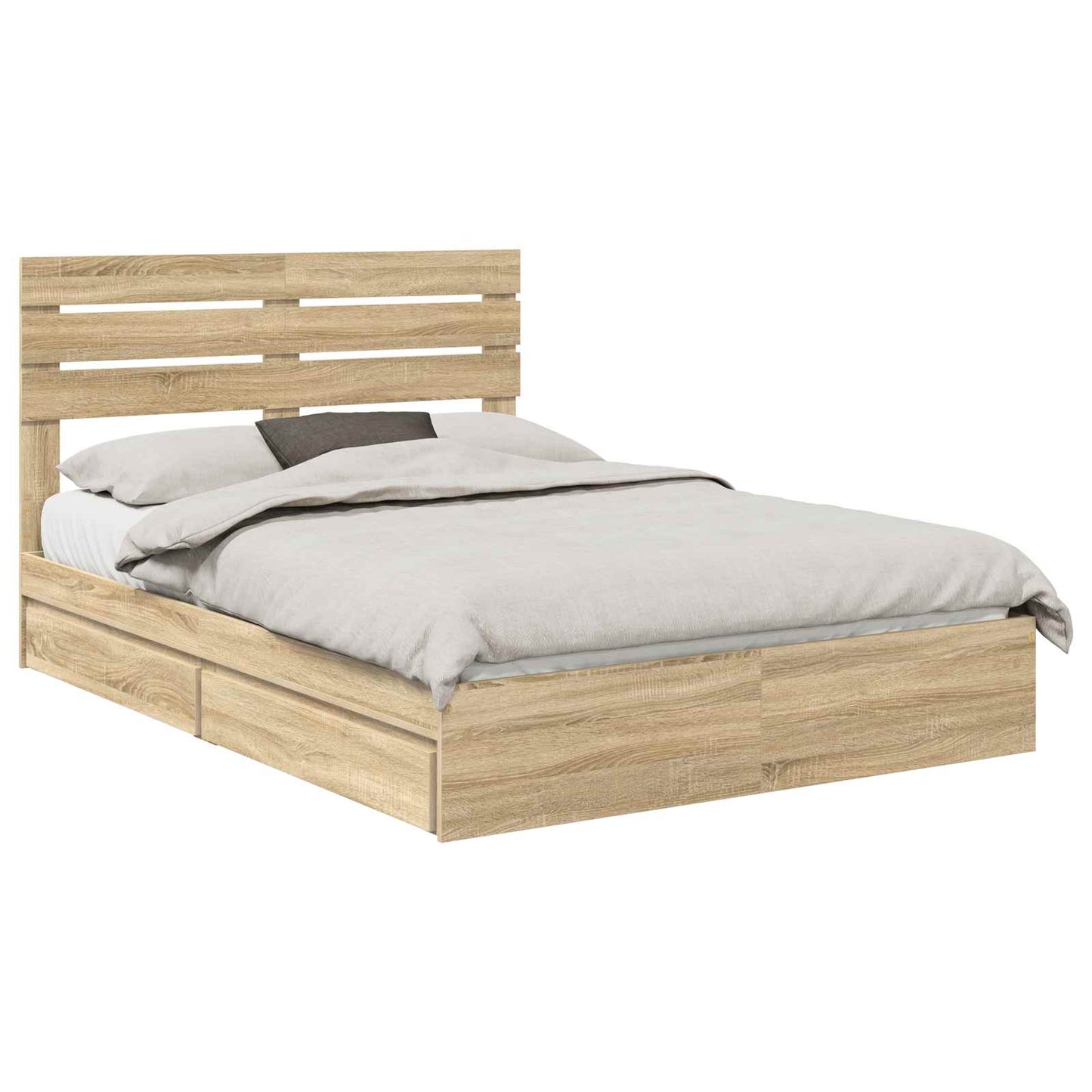 Storage Bed with Drawer Sonoma Oak 160 x 200 cm Engineered Wood
