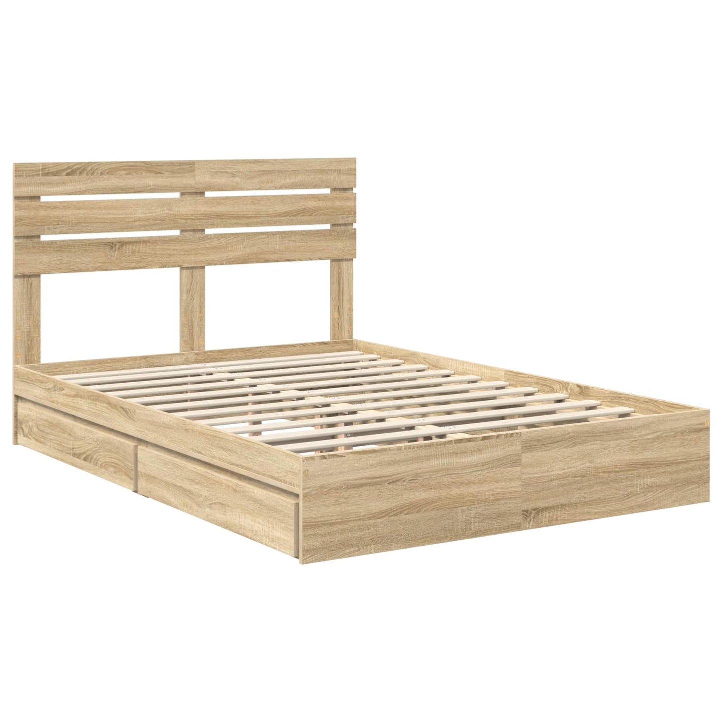 Storage Bed with Drawer Sonoma Oak 160 x 200 cm Engineered Wood