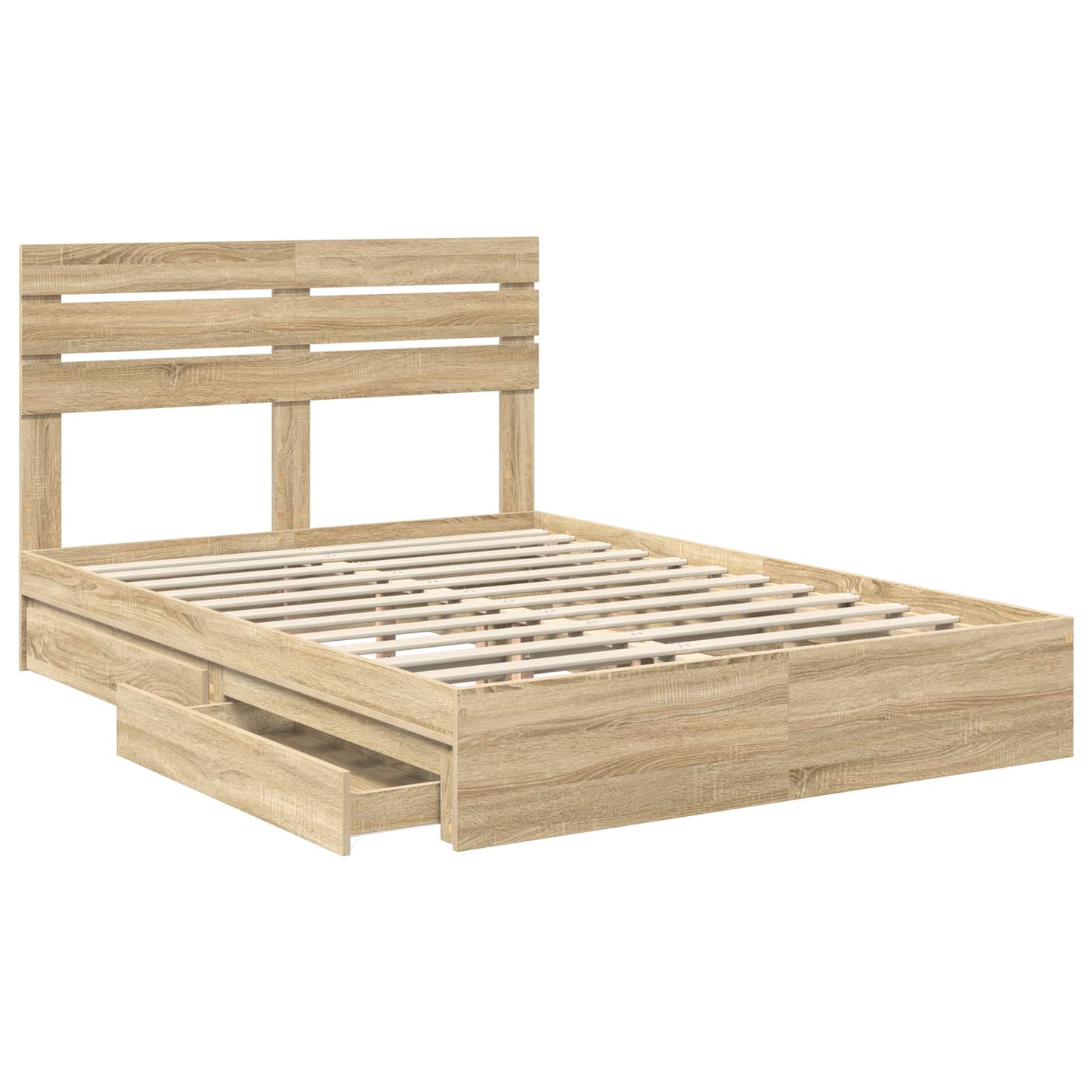 Storage Bed with Drawer Sonoma Oak 160 x 200 cm Engineered Wood