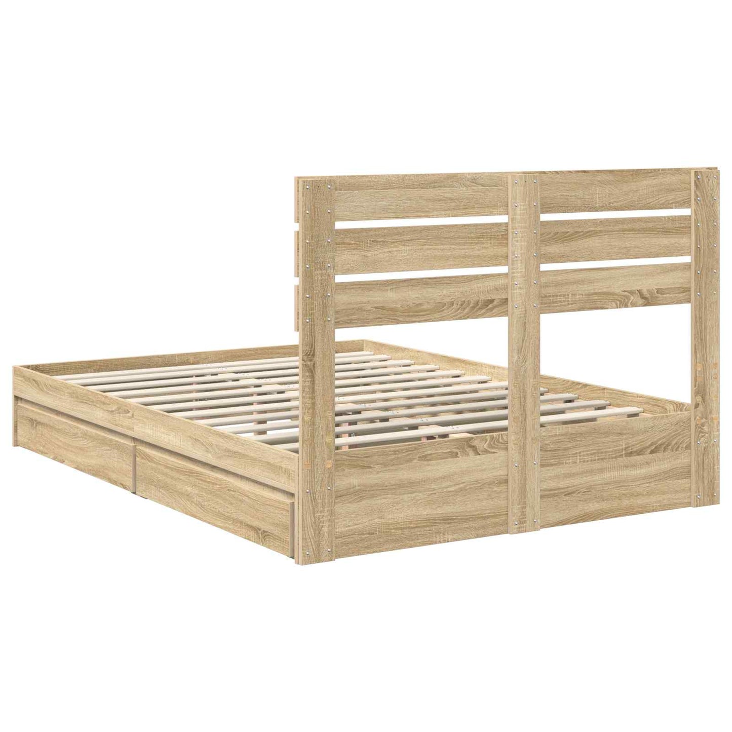 Storage Bed with Drawer Sonoma Oak 160 x 200 cm Engineered Wood