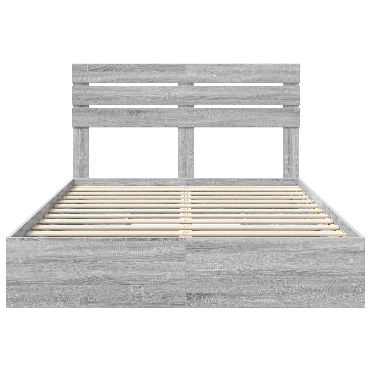 Storage Bed Grey Sonoma 150 x 200 cm Engineered Wood