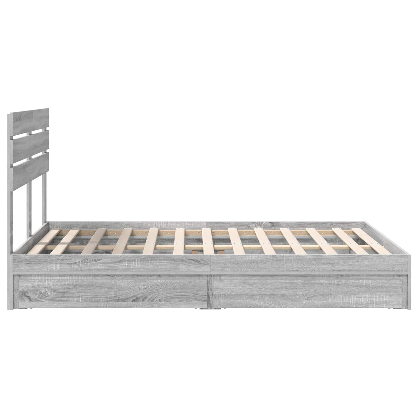 Storage Bed Grey Sonoma 150 x 200 cm Engineered Wood