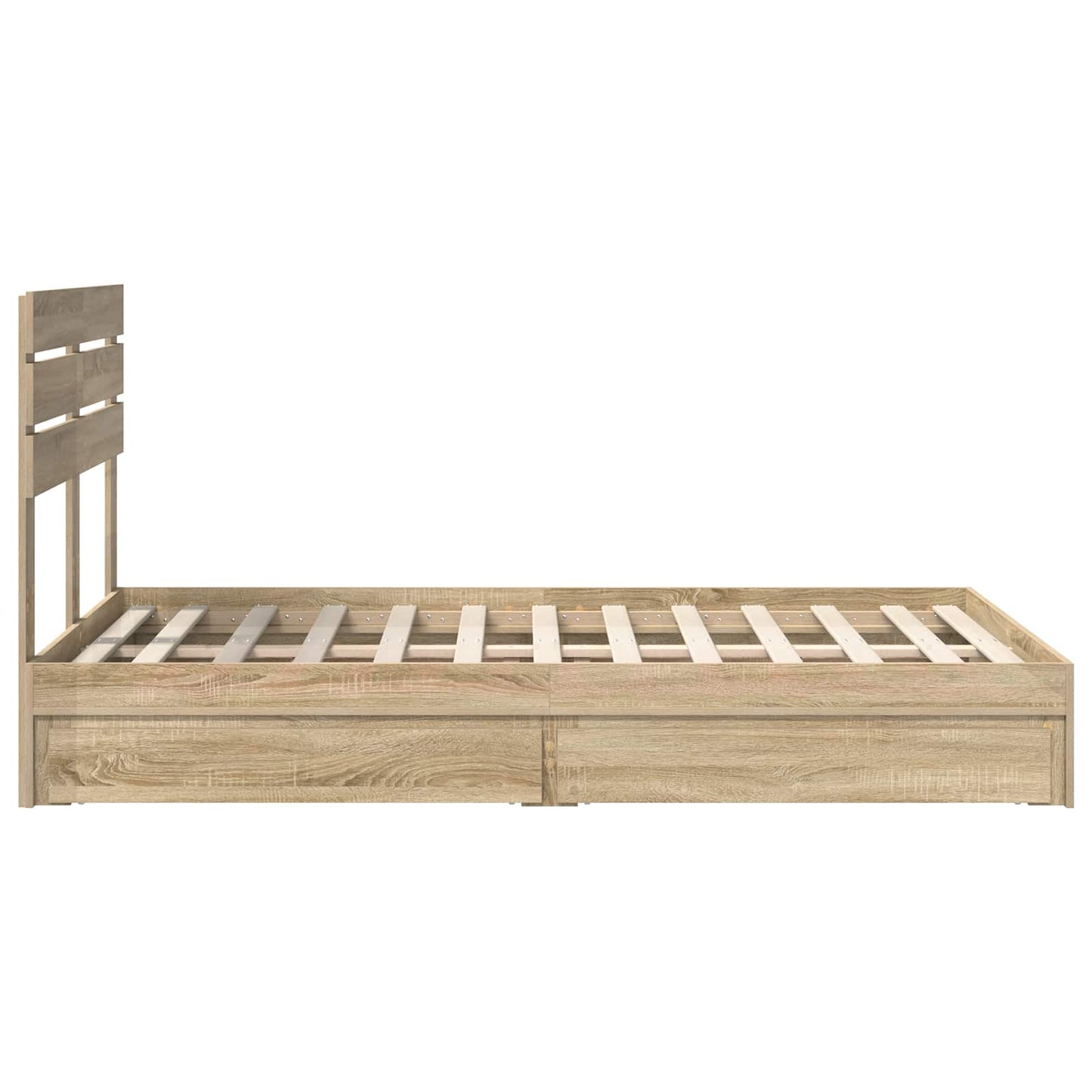 Storage Bed with Drawer Sonoma Oak 135 x 190 cm Engineered Wood