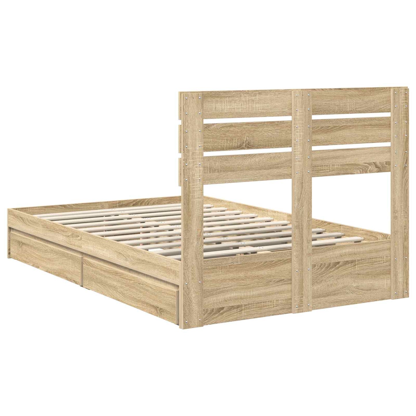 Storage Bed with Drawer Sonoma Oak 120 x 200 cm Engineered Wood