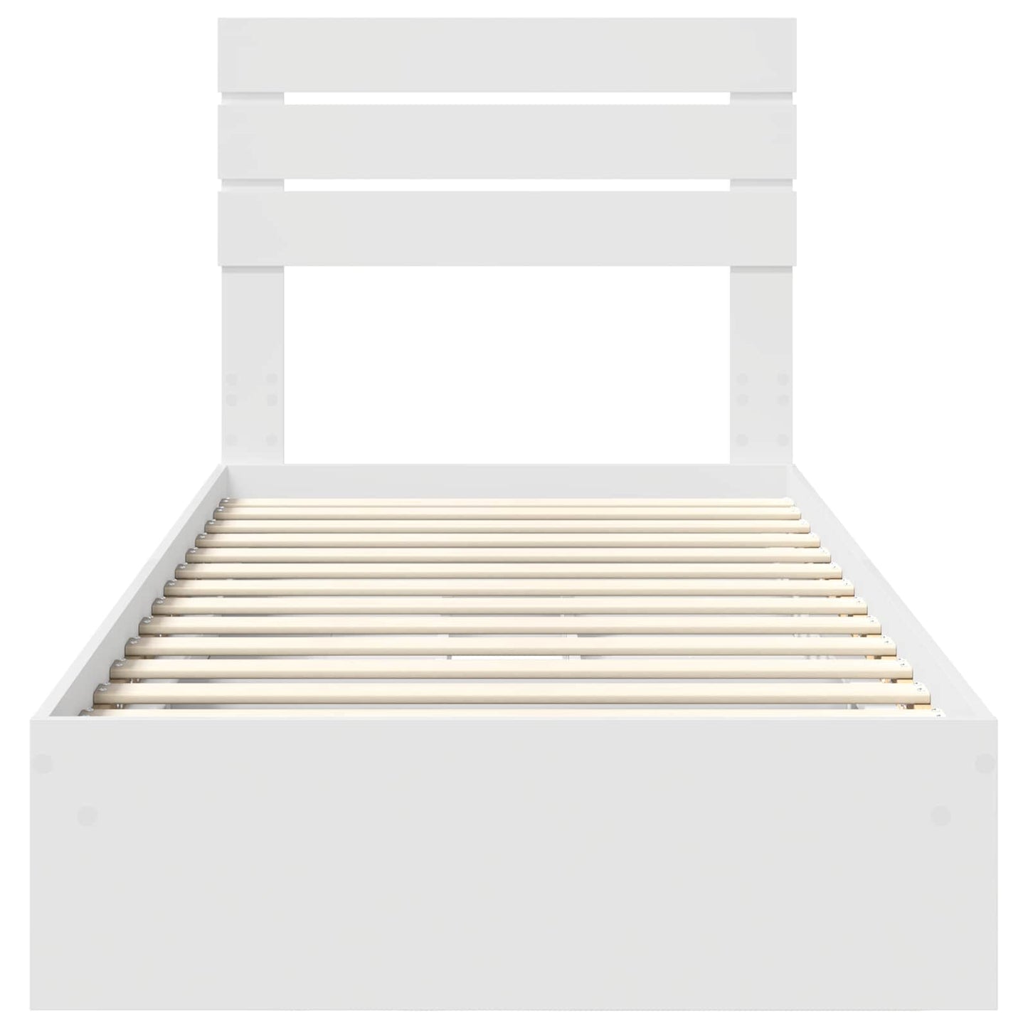 Storage Bed with Headboard White 90 x 200 cm Engineered Wood