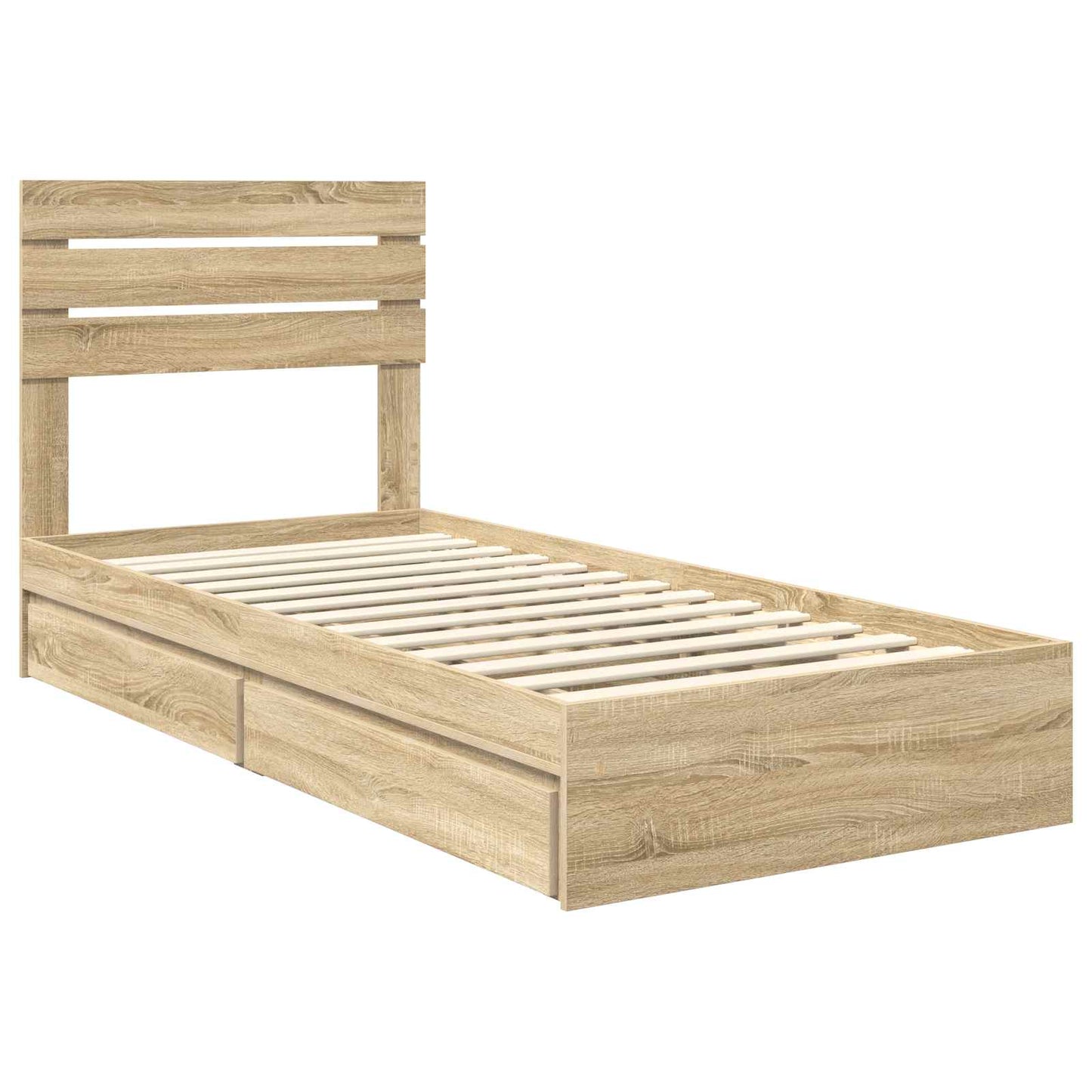 Storage Bed with Drawer Sonoma Oak 90 x 200 cm Engineered Wood