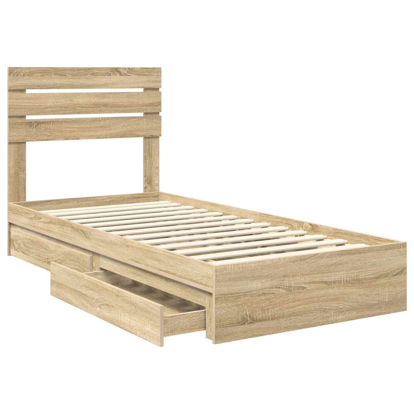 Storage Bed with Drawer Sonoma Oak 90 x 200 cm Engineered Wood