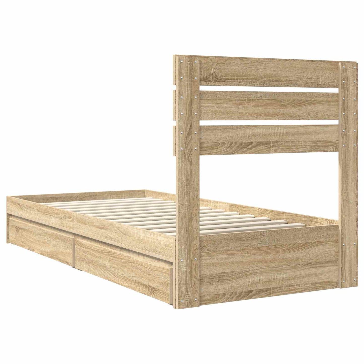 Storage Bed with Drawer Sonoma Oak 90 x 200 cm Engineered Wood