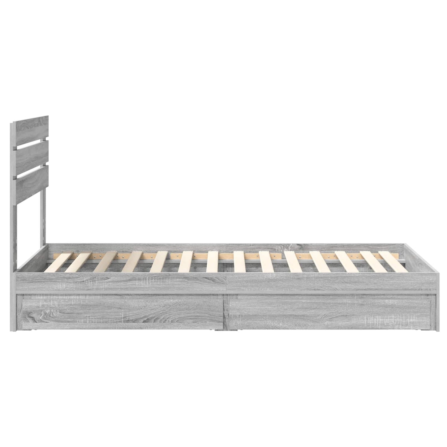 Storage Bed with Drawer Grey Sonoma 90 x 190 cm Engineered Wood