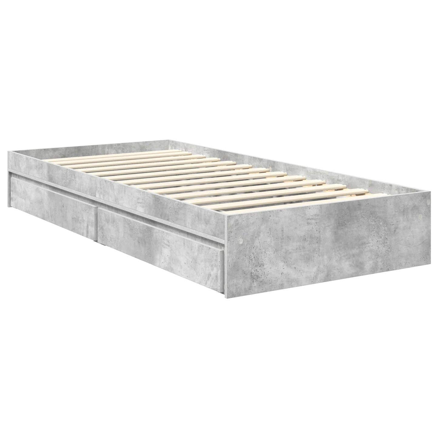 Storage Bed Concrete Grey 70 x 190 cm Engineered Wood