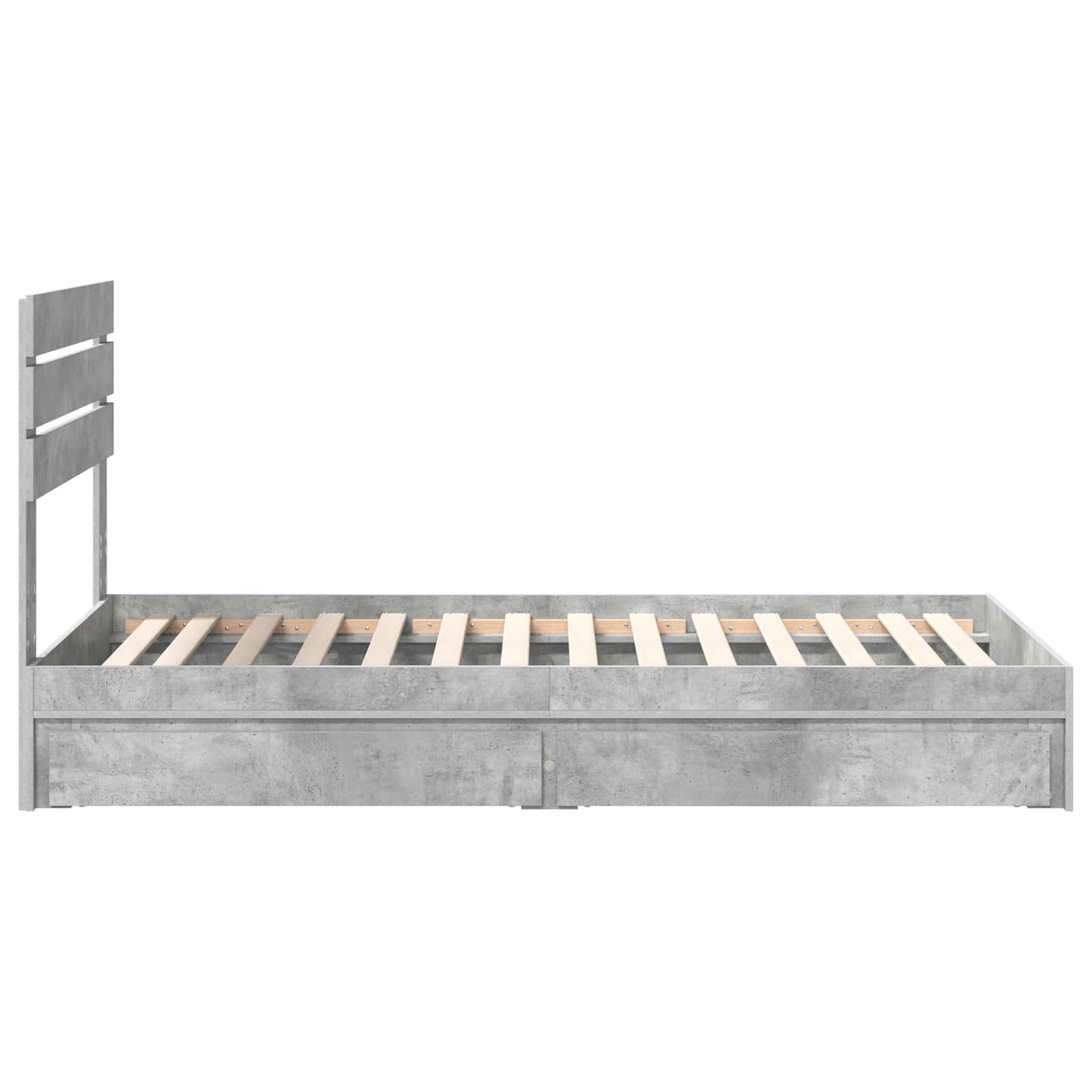Storage Bed Concrete Grey 70 x 190 cm Engineered Wood