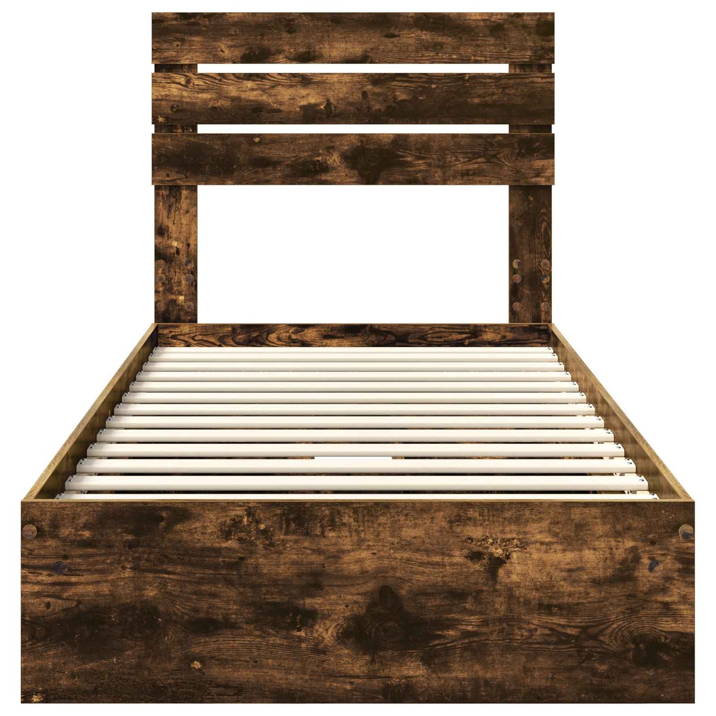 Storage Bed with Drawer Smoked Oak 75 x 190 cm Engineered Wood