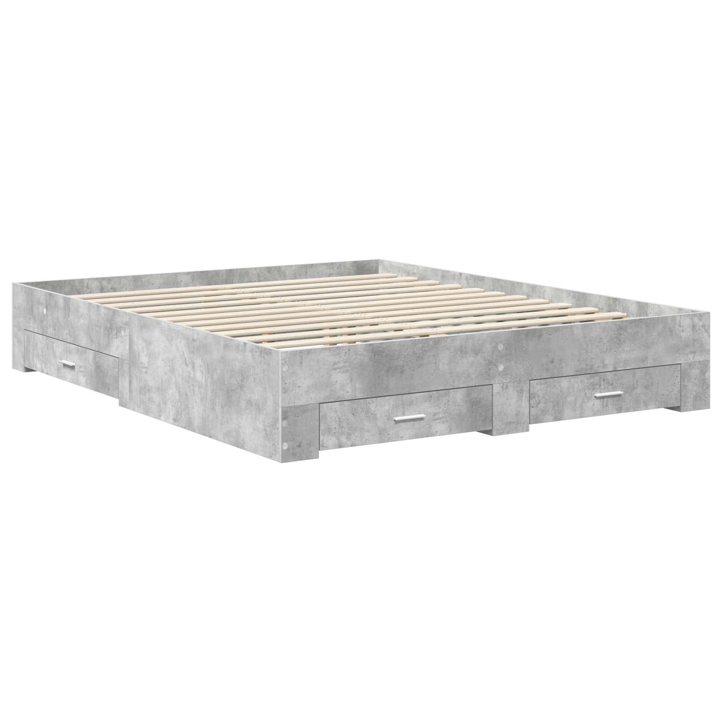 Bed Frame with Drawer with Headboard Manual Engineered Wood