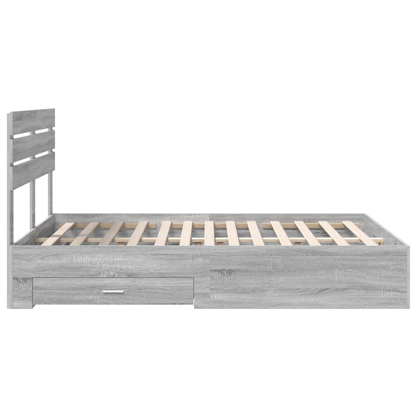 Bed Frame with Drawer Grey Sonoma 140 x 200 cm Engineered Wood