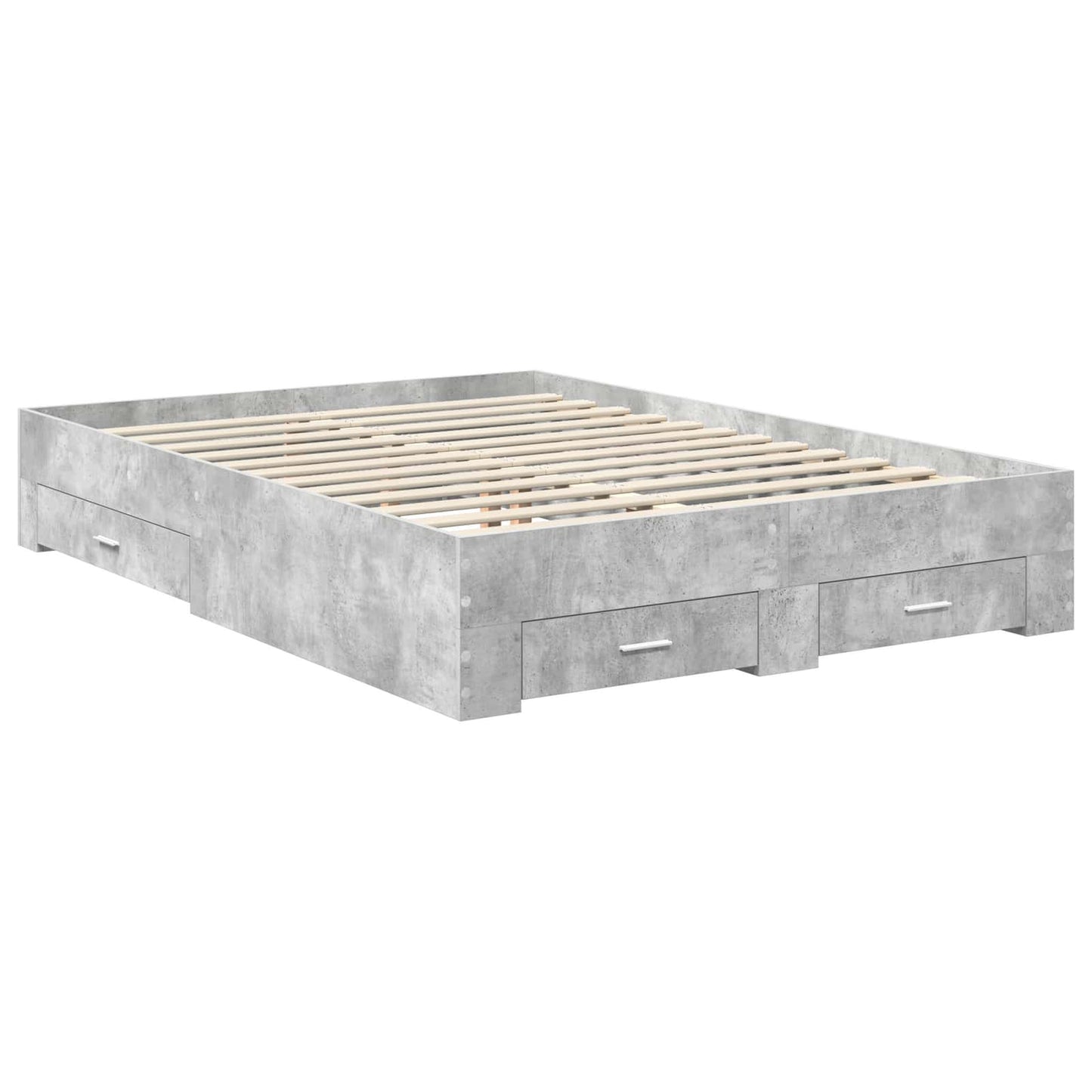 Bed Frame with Drawer with Headboard Manual Engineered Wood