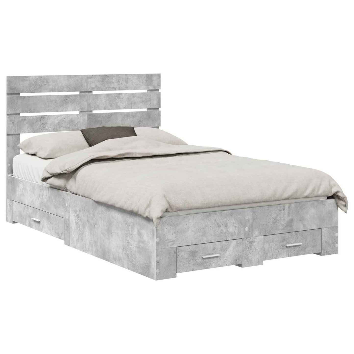 Bed Frame with Drawer with Headboard Manual Engineered Wood