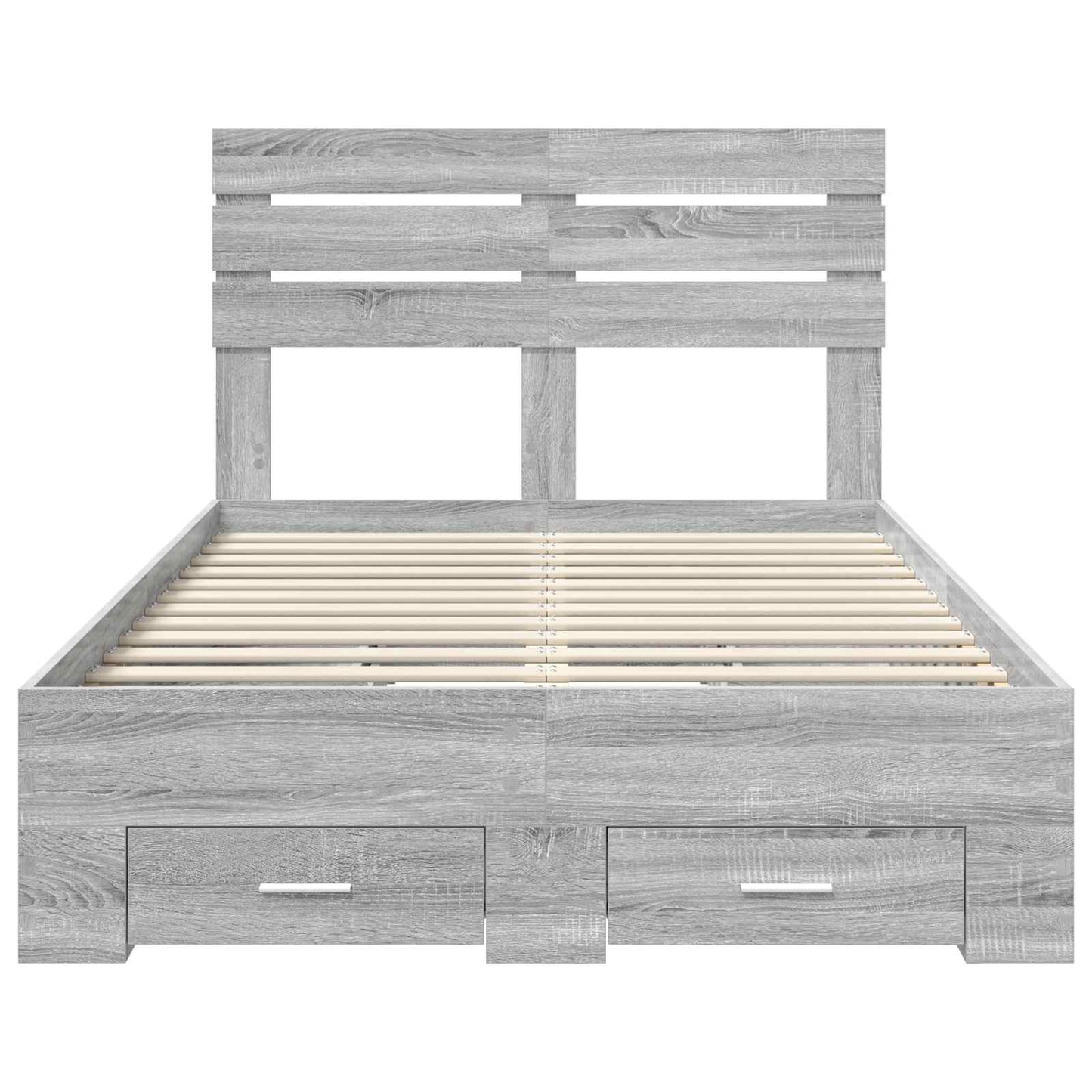 Bed Frame with Drawer Grey Sonoma 135 x 190 cm Engineered Wood