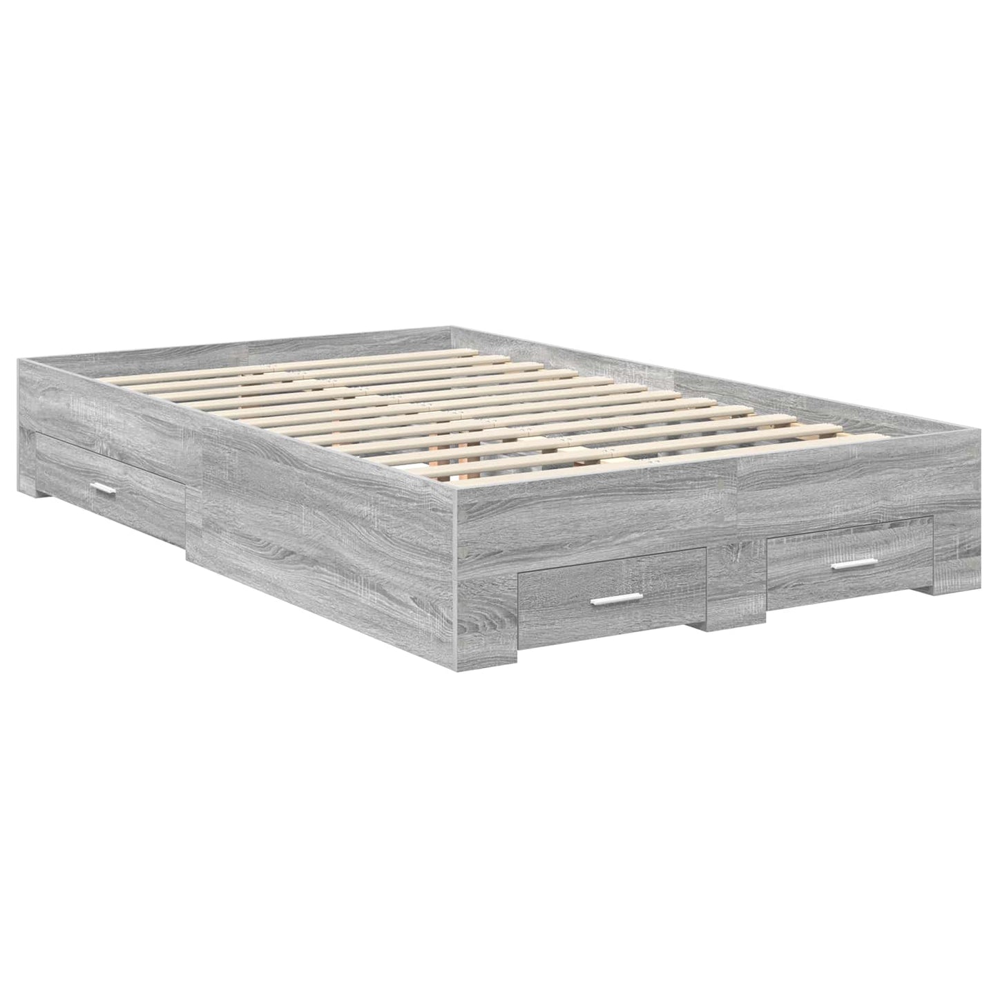 Bed Frame with Drawer with Headboard Manual Engineered Wood