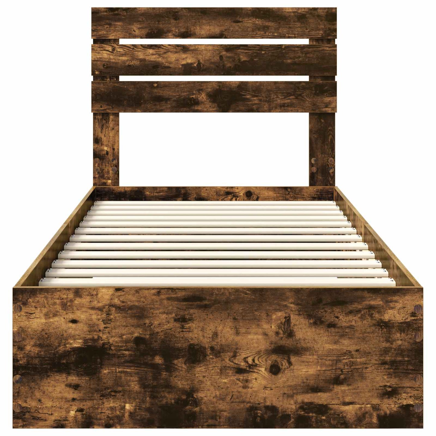 Bed Frame with Drawer Smoked Oak 100 x 200 cm Engineered Wood